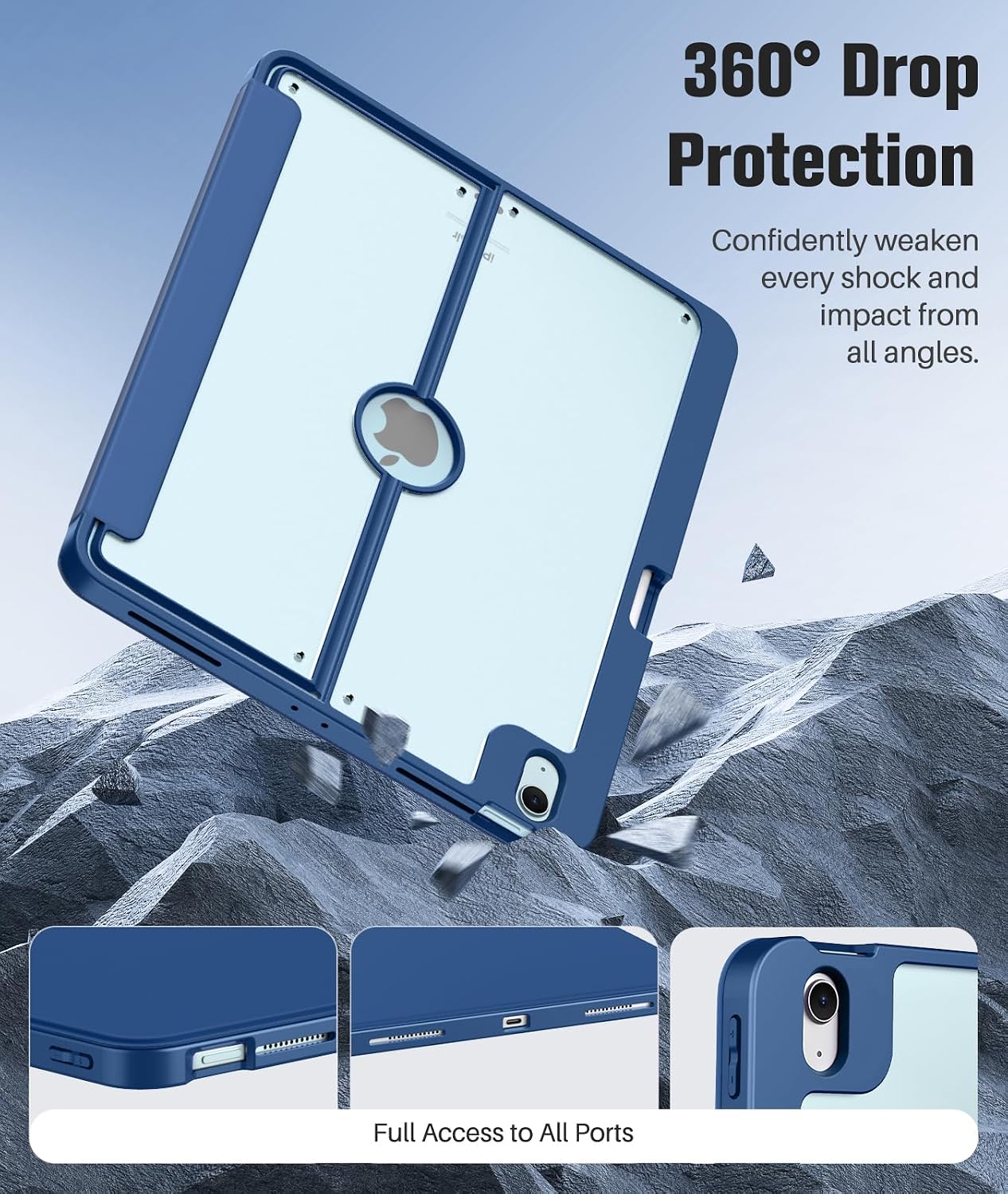 Detalle de MoKo P840401433164 iPad Air 13-Inch Case with Screen Protector and Pencil Holder