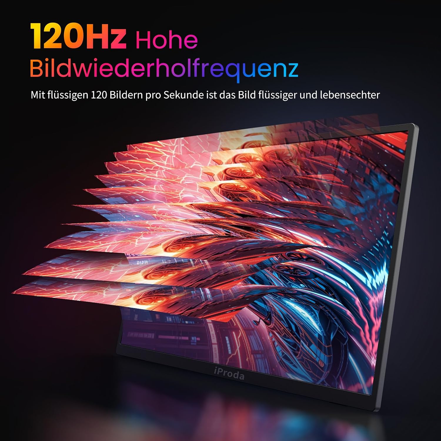 Detalle de iProda 18,5 Zoll Portable Gaming Monitor – Full HD, 120 Hz, USB-C & Mini HDMI