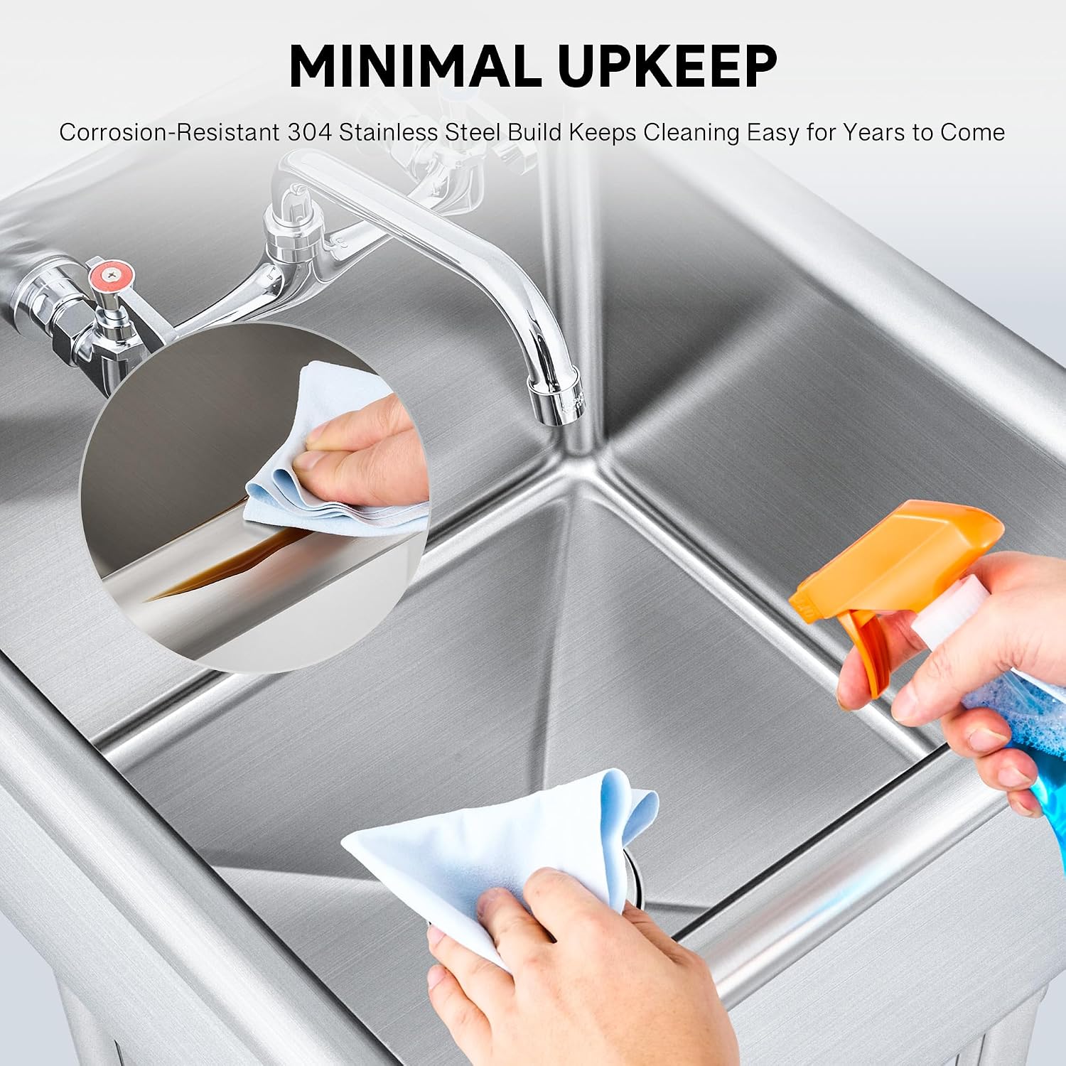Detalle 2 de WILPREP Stainless Sink, 17x15" ⚙