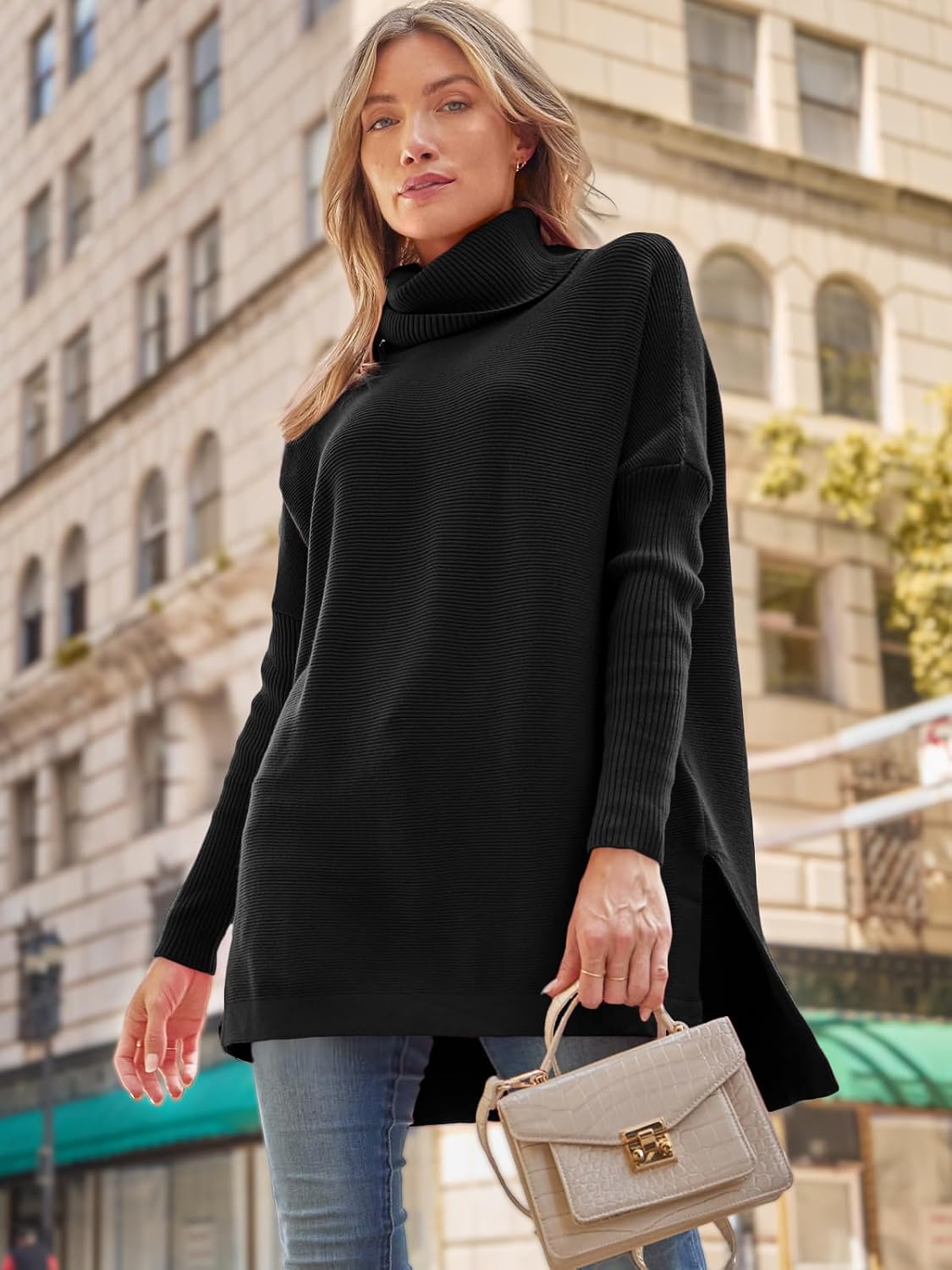 Thumbnail 4 de LILLUSORY Turtleneck Oversized Sweater for Women