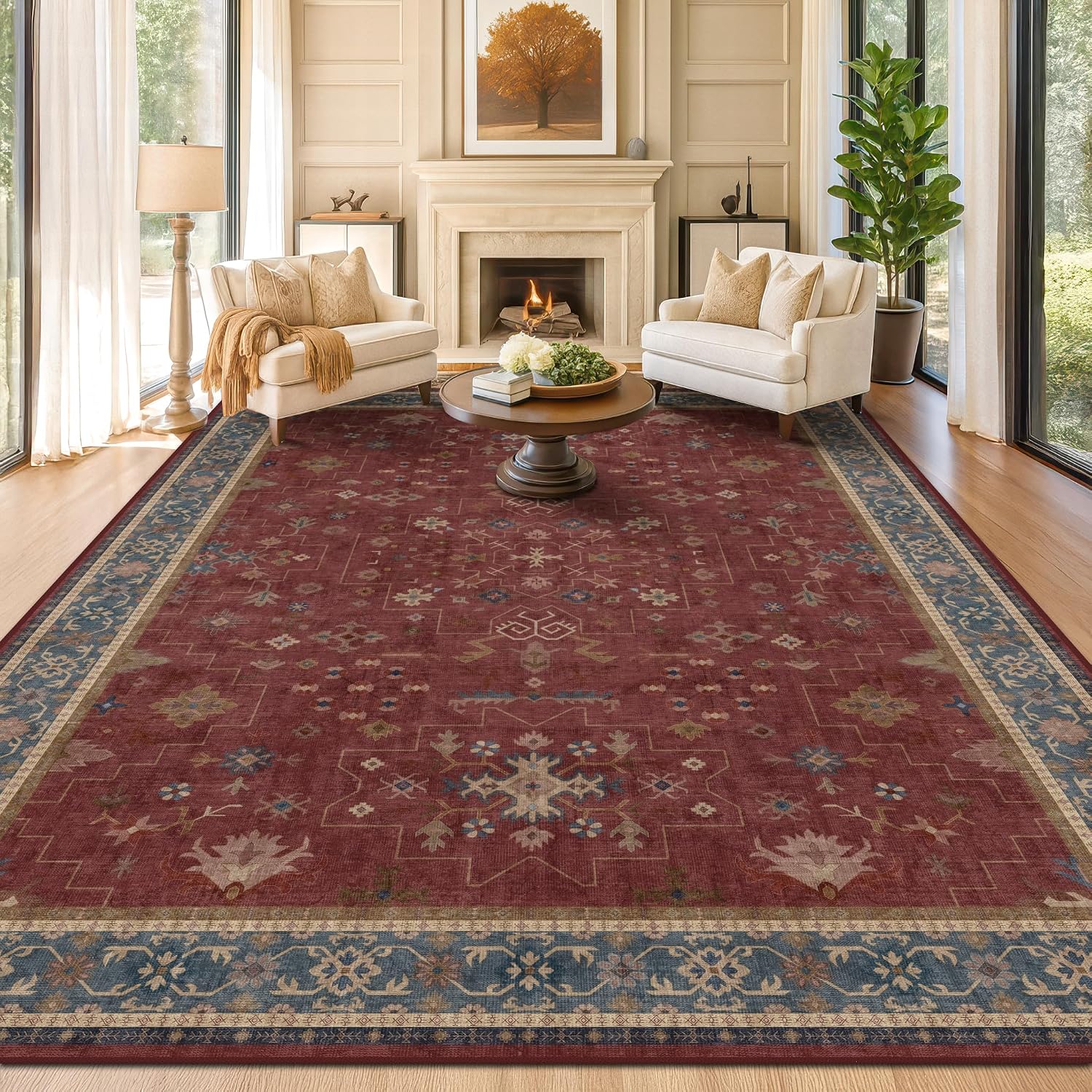 Detalle de Hazo Haus Moroccan Rug 10 x 14 in, Dark Red