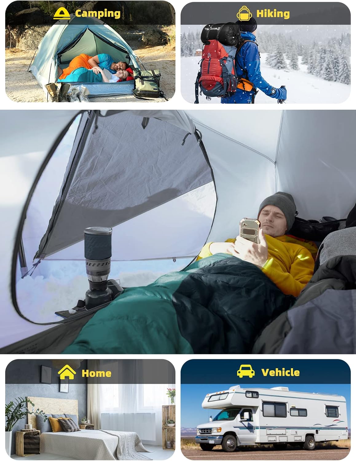 Thumbnail 5 de Bessport Mumienschlafsack –10 bis –15 °C, 4-Jahreszeiten, wasserabweisend & reißfest (bis ca. 1,62 kg)