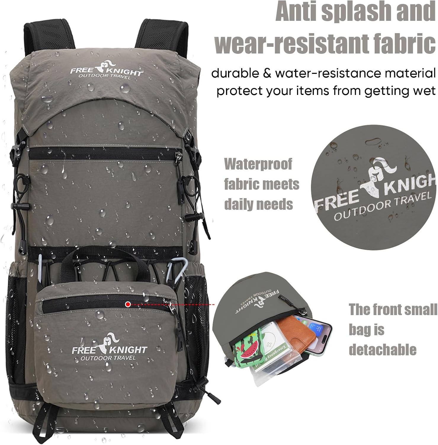 Detalle de Bseash 30L Lightweight Hiking Backpack: A practical daypack for outdoor lovers