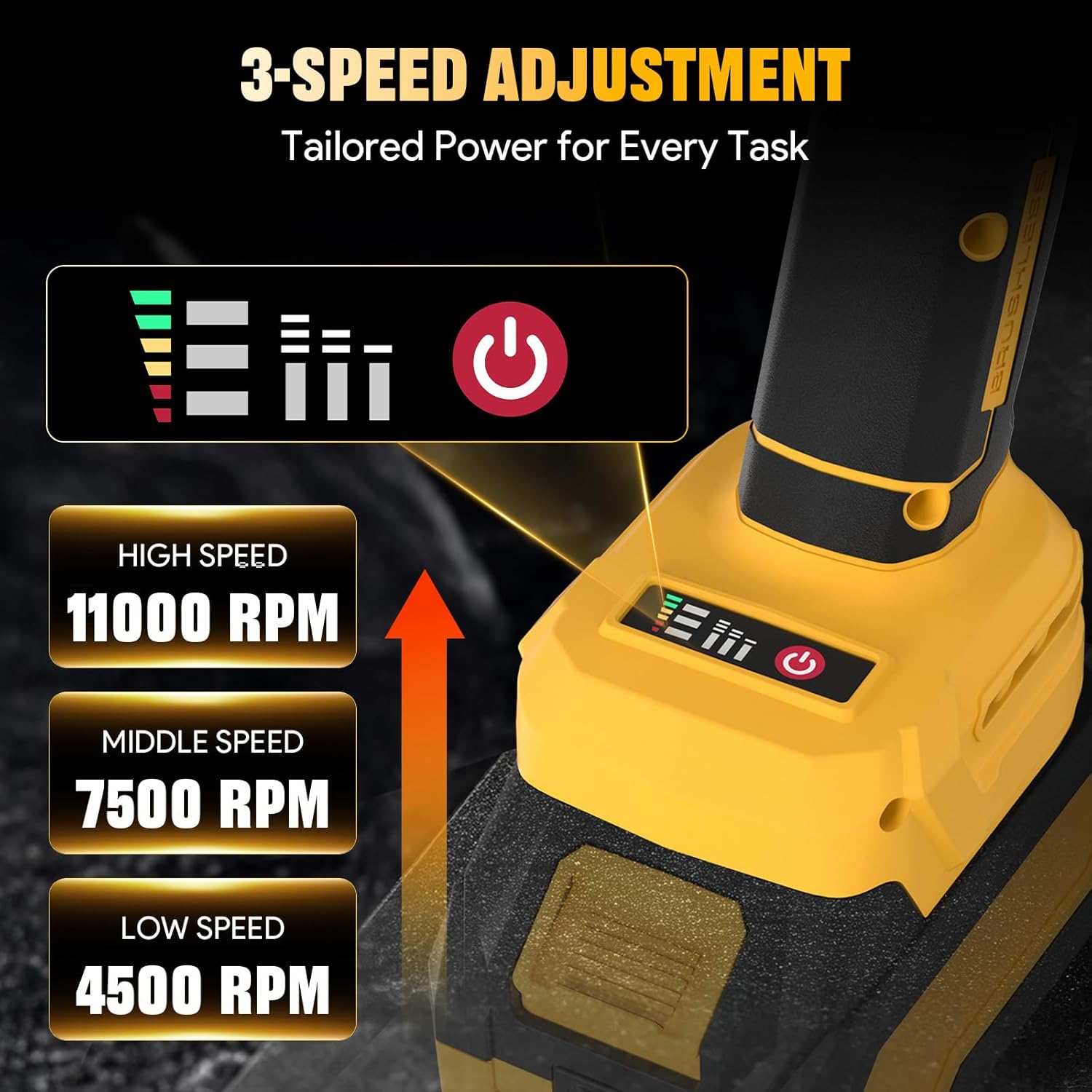 Detalle de Fogera ML-A005 Cordless Angle Grinder, 4-1/2-Inch, 3-Speed Brushless
