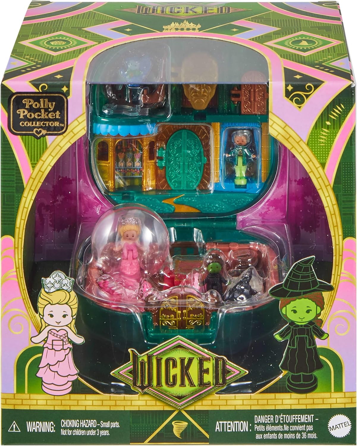 Thumbnail 6 de Coffret Polly Pocket Wicked Collector JFV04 avec mini-figurines Glinda, Elphaba et le Magicien
