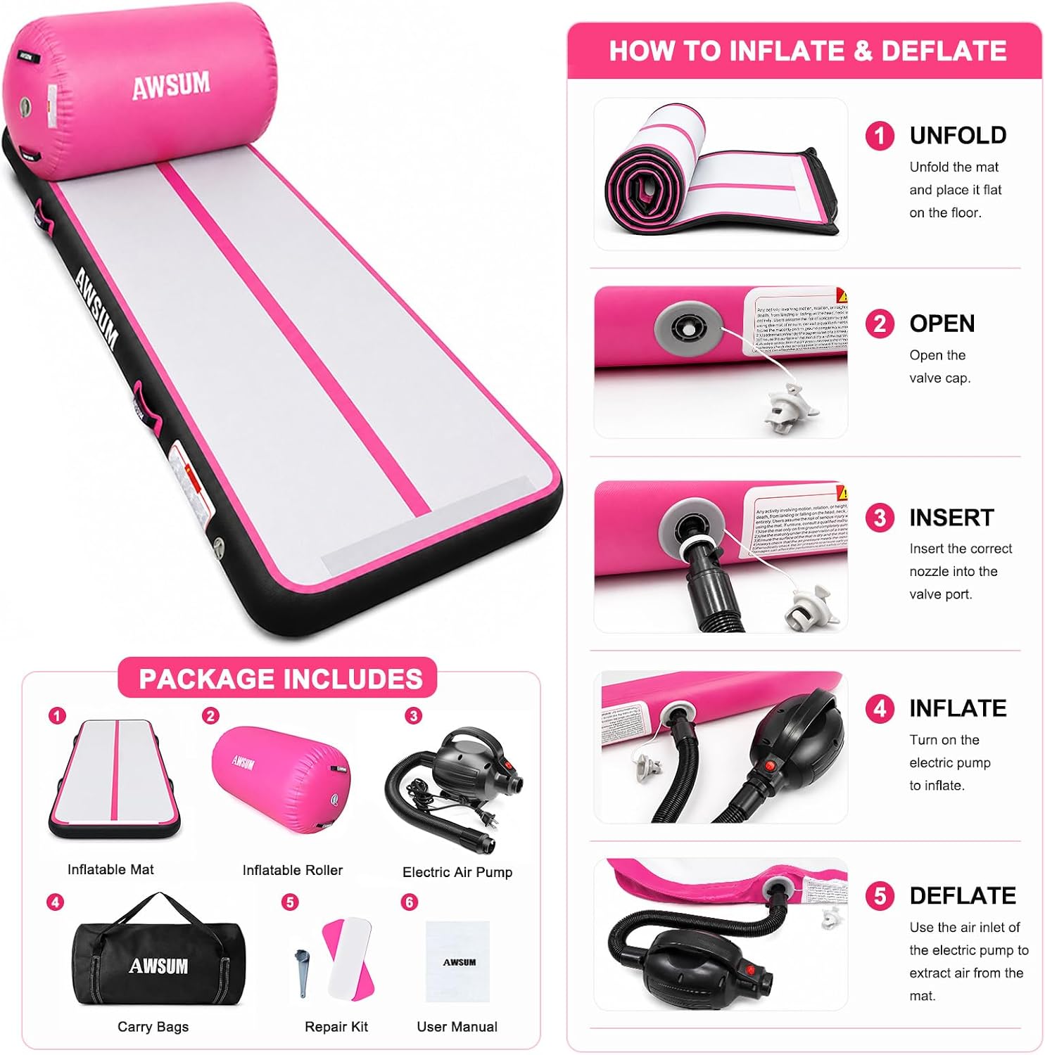 Thumbnail 6 de AWSUM Inflatable Gymnastics Mat 1000D Fabric