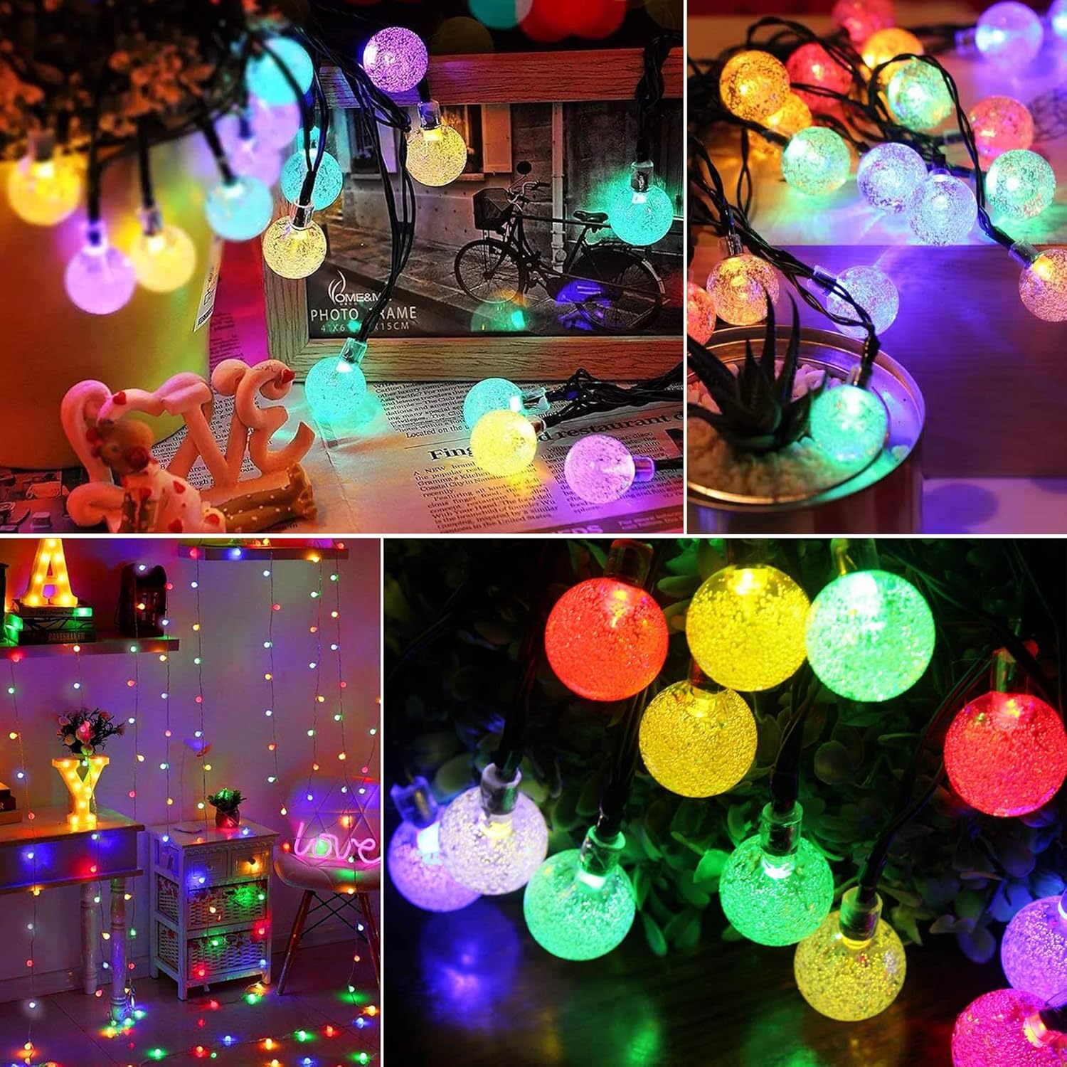 Thumbnail 2 de Bollengold Solar Fairy Lights Outdoor – 39ft, 100LED, 8 Modes, IP65 Waterproof