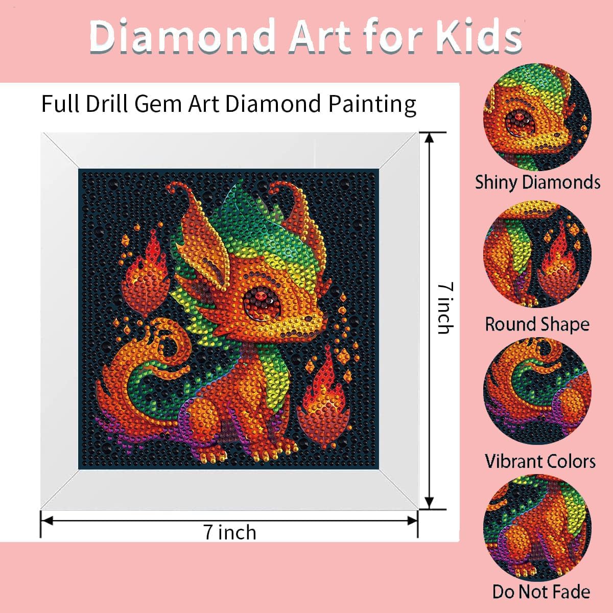 Detalle de Meothan Kids' Diamond Painting Kit, 7x7 in