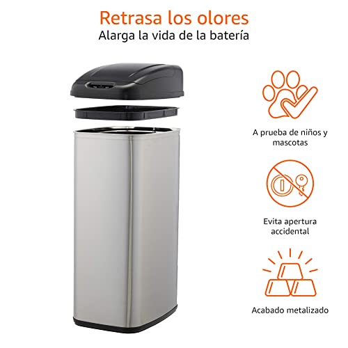 Detalle 2 de Amazon Basics, poubelle à capteur, 50 litres ⚙