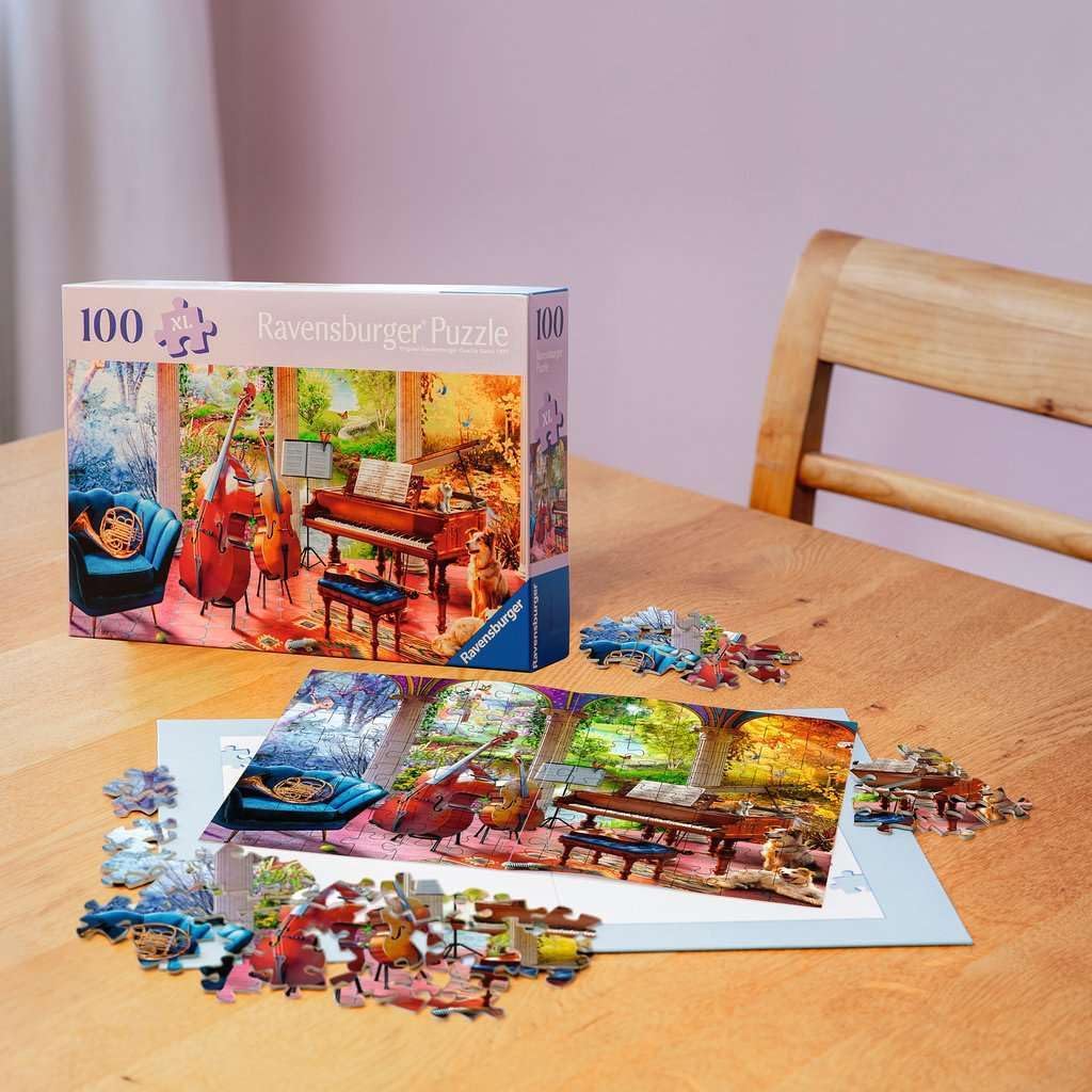 Detalle de Ravensburger Feel Well & Puzzle & Board – 4 Seasons in Music, 100-piece puzzle for adults and kids aged 9+