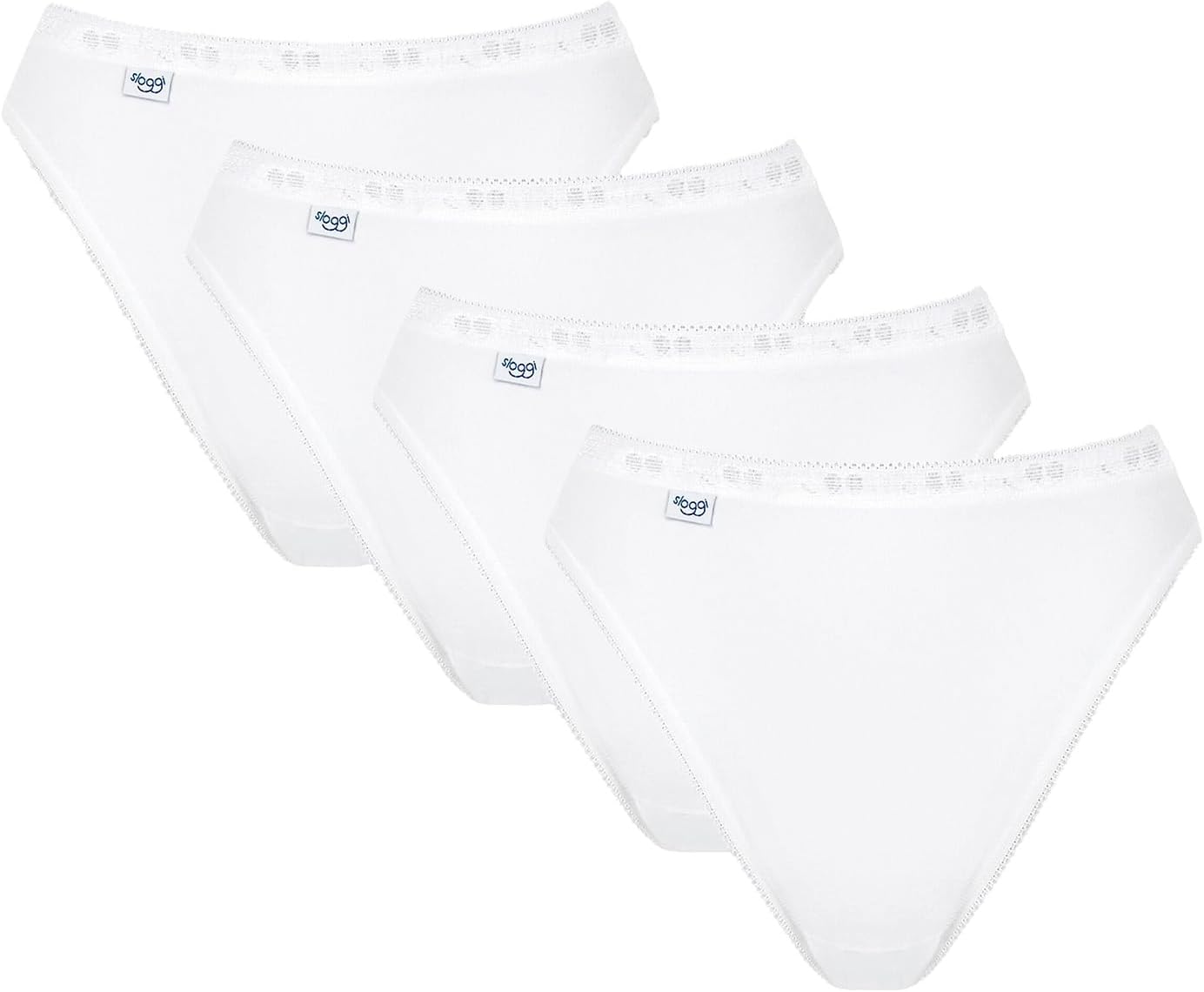 Detalle de Sloggi Damen Unterhose Basic+ Tai 4-Pack – Baumwolle trifft Lycra, nachhaltig komfortabel