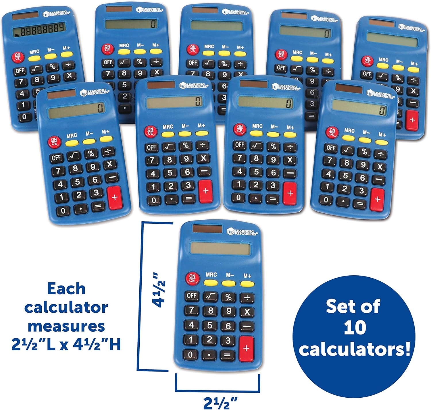 Detalle de Learning Resources Primary Calculator (Set of 10) — practical classroom maths tool