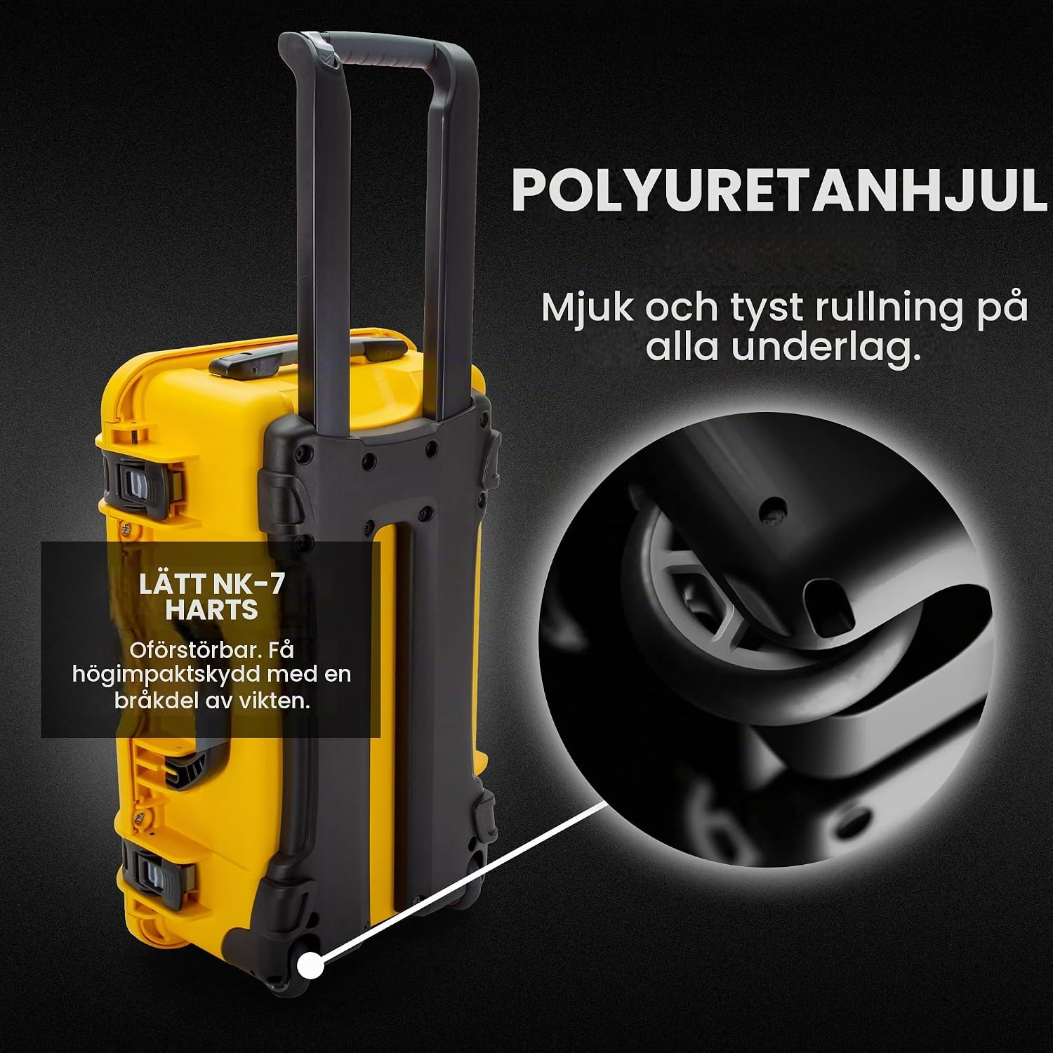 Detalle de NANUK 935 Pro Photo Kit hård kameraväska med hjul, IP67 och vadderade avdelare