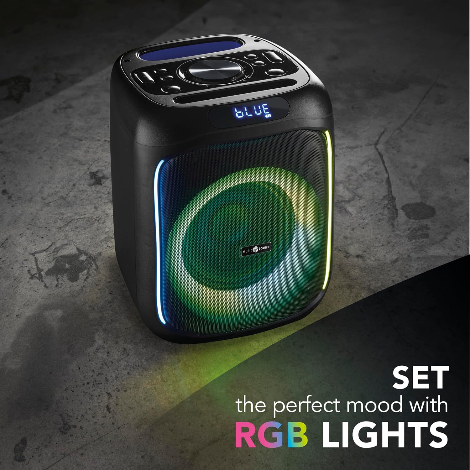 Detalle 2 de Music Sound SOUND BOX – Cassa Speaker Bluetooth 40W con luci RGB, 5 ore di playtime, nero