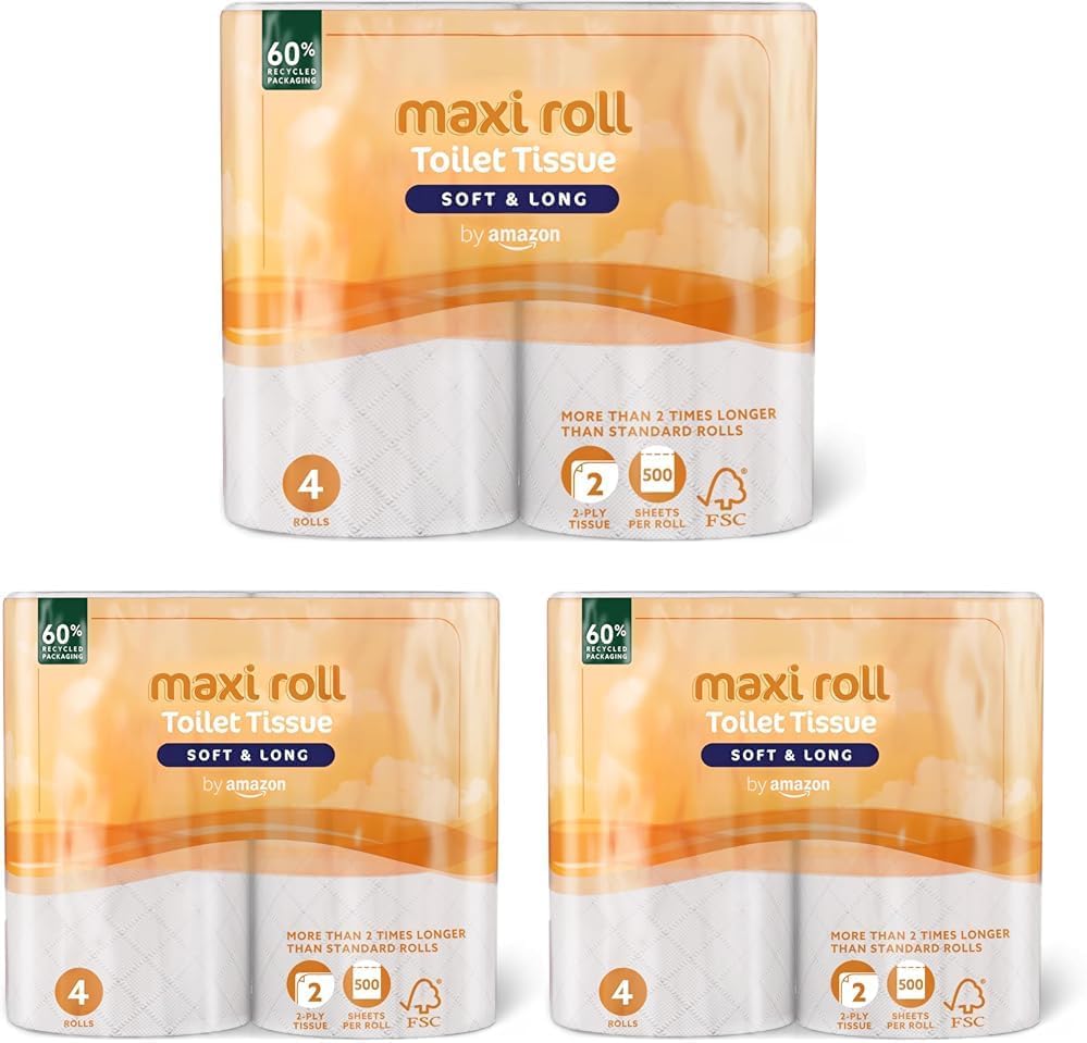 Detalle 2 de by Amazon Carta igienica Maxi (2 veli) trapuntata, 4 rotoli, certificata FSC