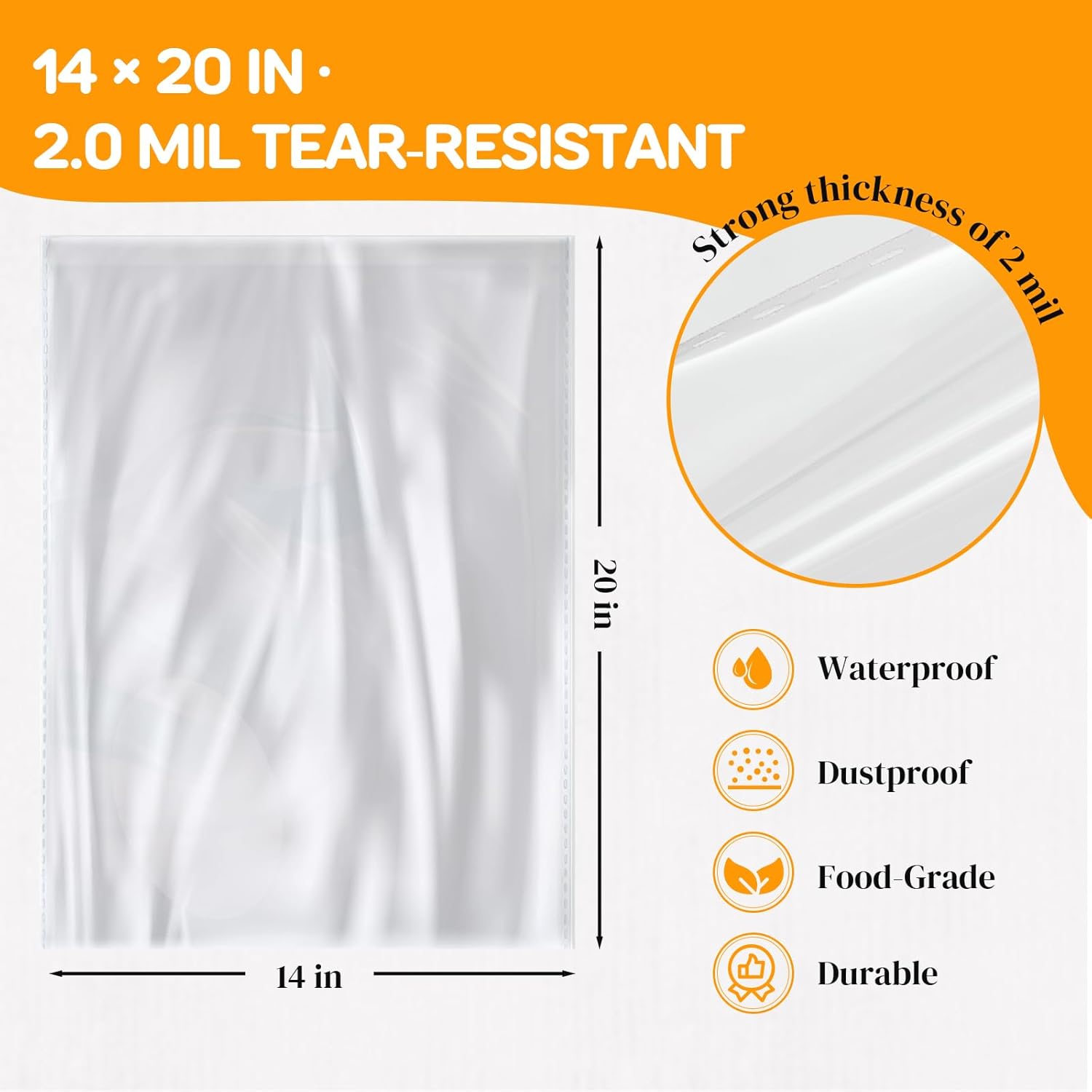 Detalle de 24Pcs Cellophane Bags with Pull Bows (14 x 20 in) for Hampers and Gift Wrapping