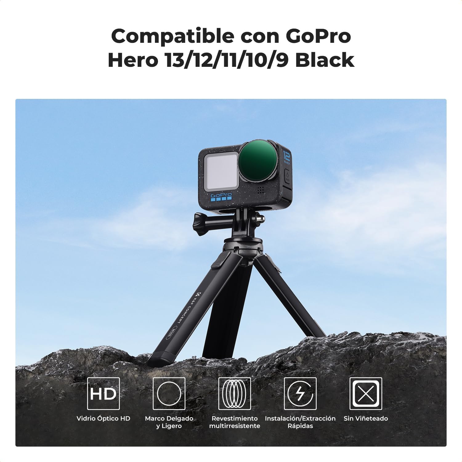 Thumbnail 1 de K&F Concept Variable ND2-32 filtro ND para GoPro 28 capas