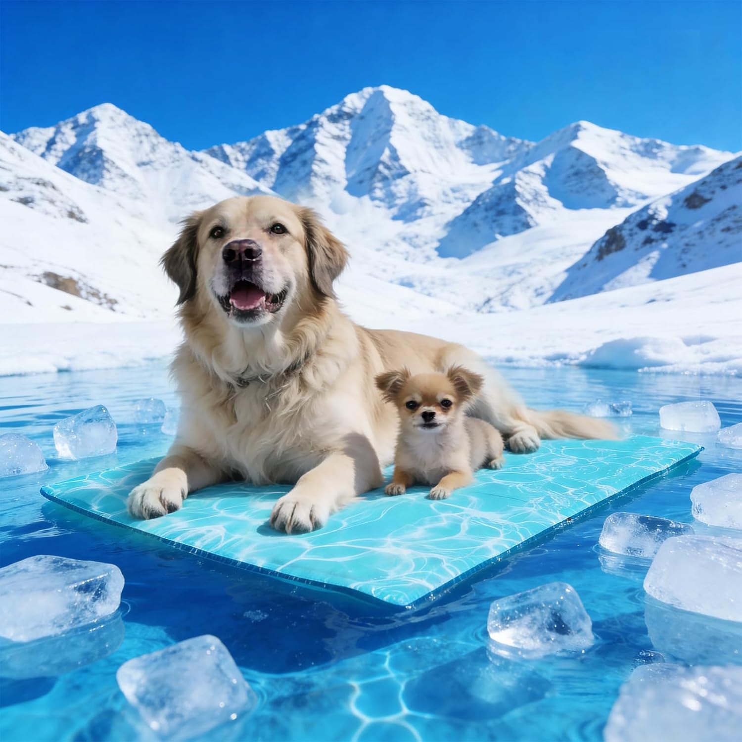 Detalle de Pawtasy Dog Cooling Mat XXL (120 x 80 cm): Durable, Non‑Toxic Self‑Cooling Pad for Extra Large Dogs