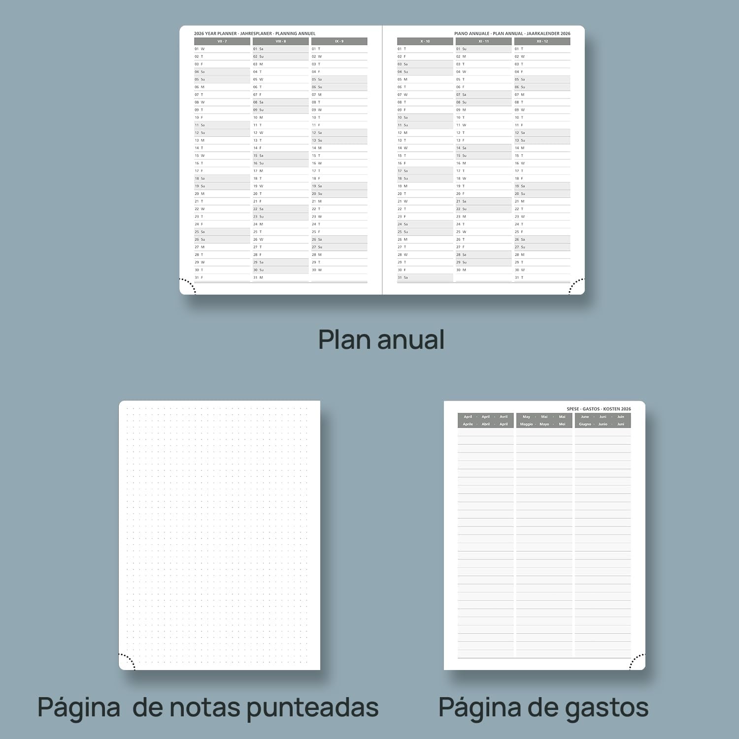 Thumbnail 4 de POPRUN Agenda 2026 Semana Vista Grande 26,5 x 21,5 cm