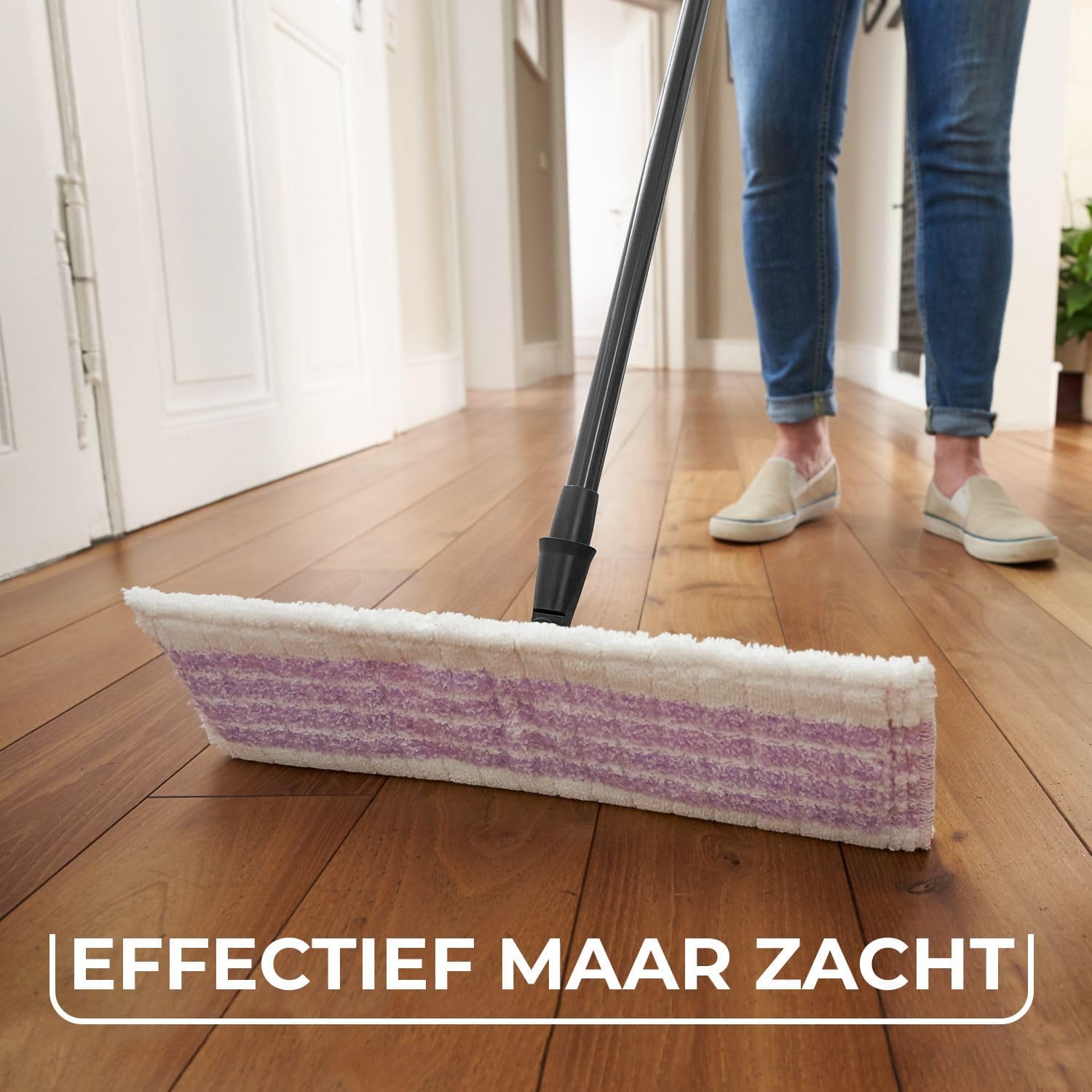 Detalle de Vileda Ultramax Care dweilnavulling voor delicate vloeren van gerecyclede microvezel
