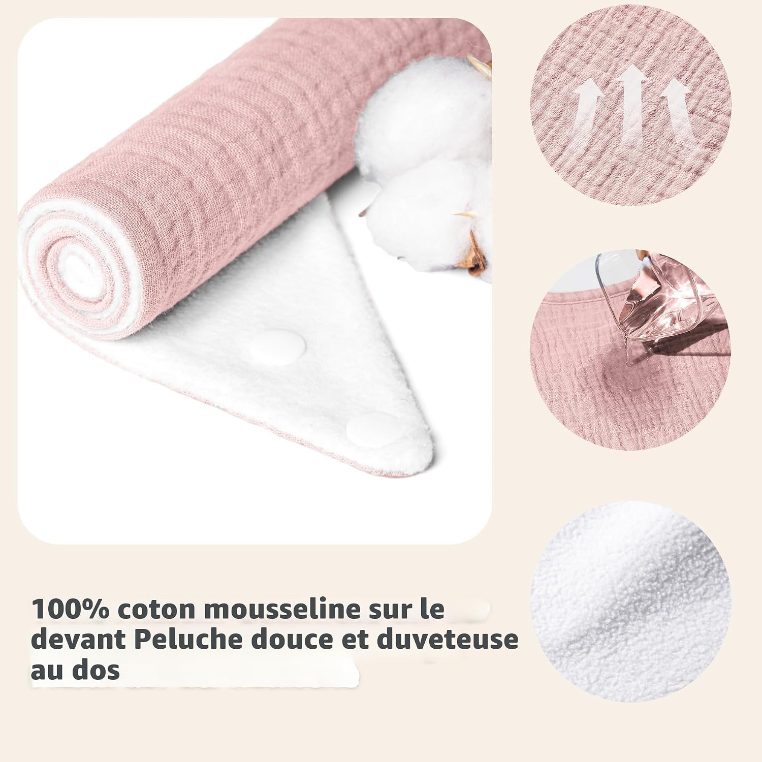 Thumbnail 3 de Susurration Bébé Bavoirs en Mousseline Bandana – Lot de 6, absorbants et réglables (unisexe)