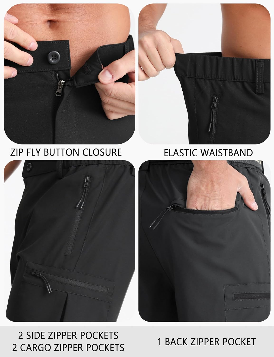 Detalle 2 de APTRO Mens Cargo Hiking Shorts Outdoor Lightweight Golf Casual Shorts for Men
