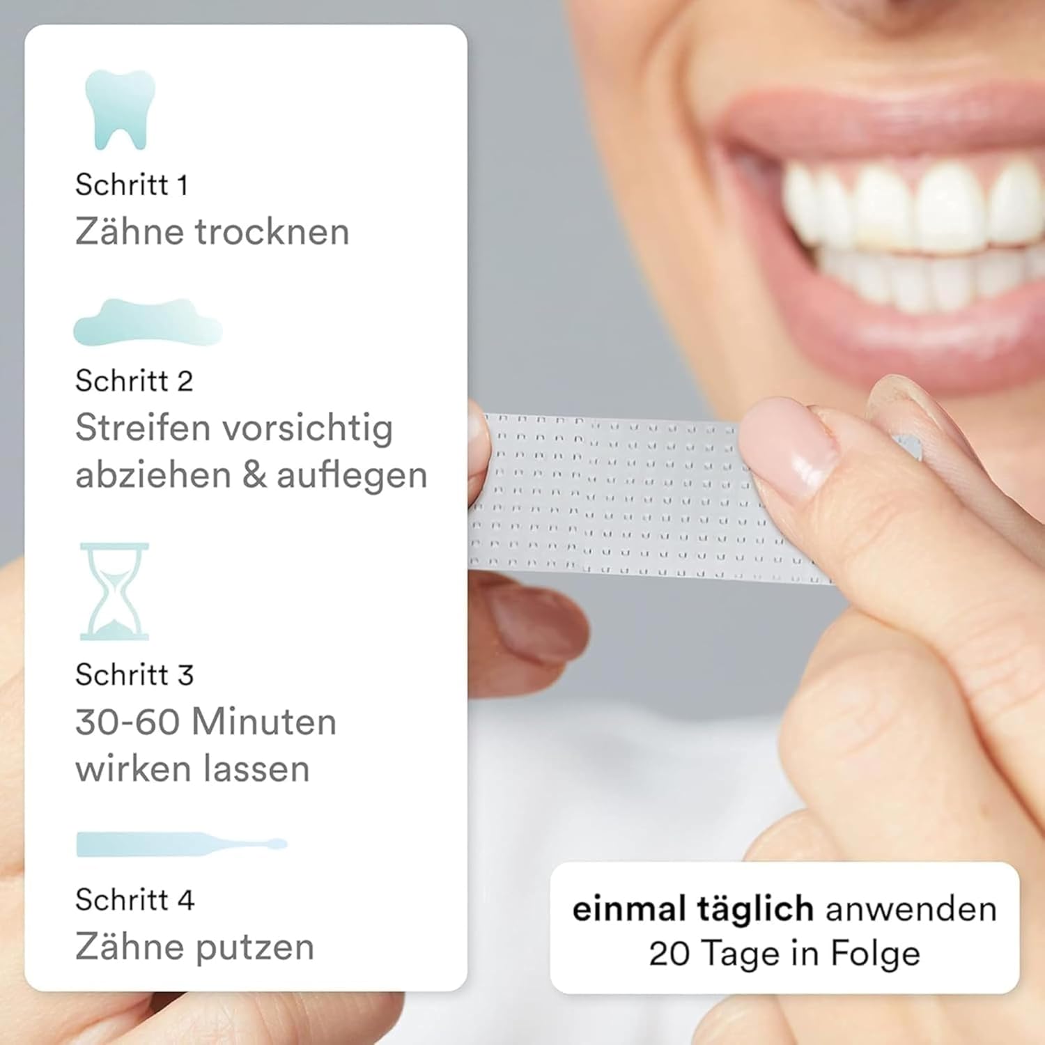 Detalle de Uniquesmile Zahnaufhellung Whitening Strips 40 Stück 🦷