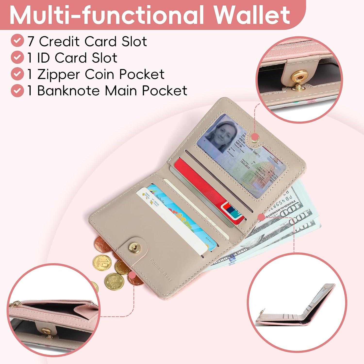 Thumbnail 1 de Pomelo Best RFID wallet 10.5 cm pink