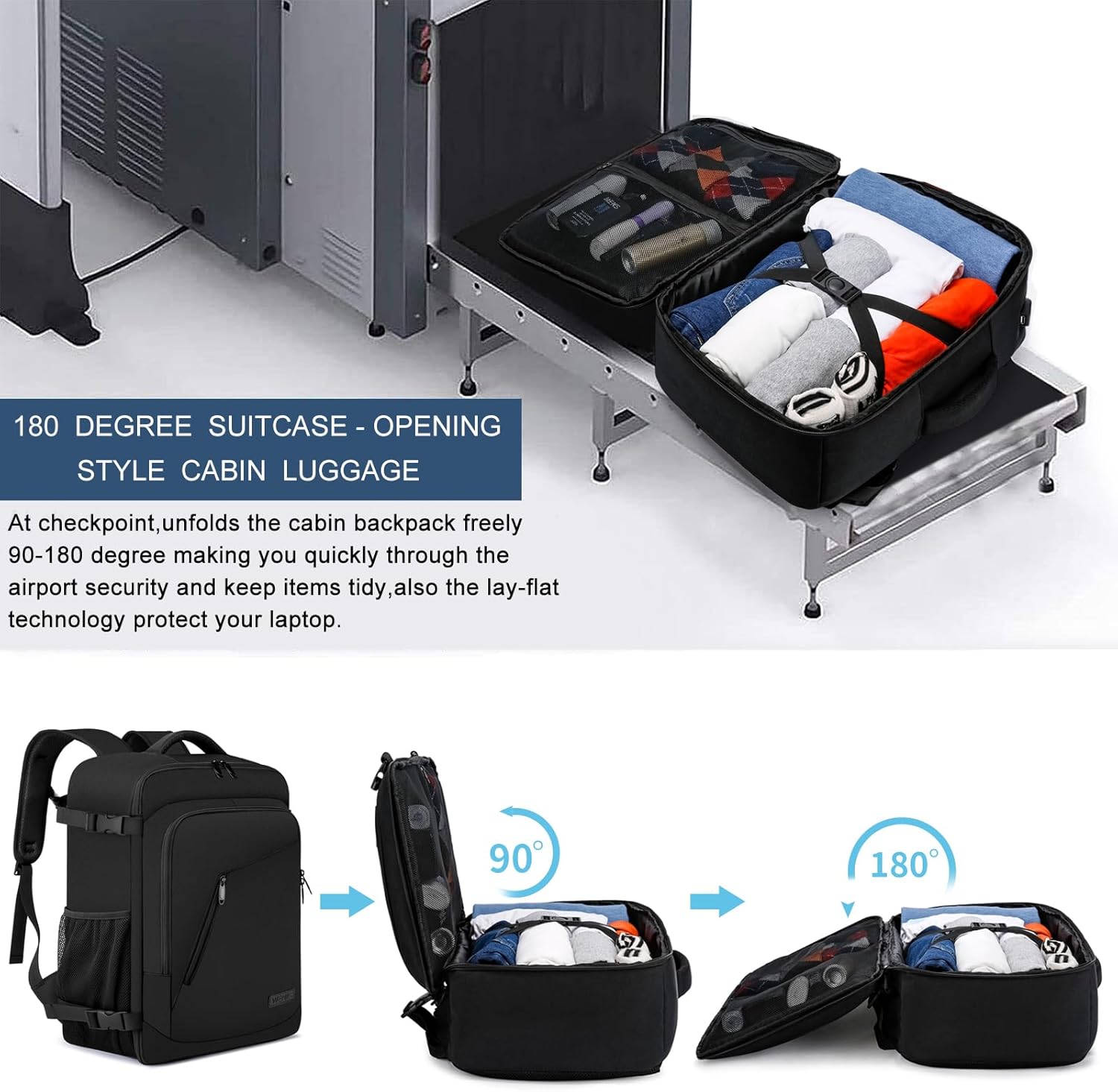 Thumbnail 6 de Cabin Bag 45x36x20: A practical EasyJet underseat backpack with USB charging and 15.6" laptop protection