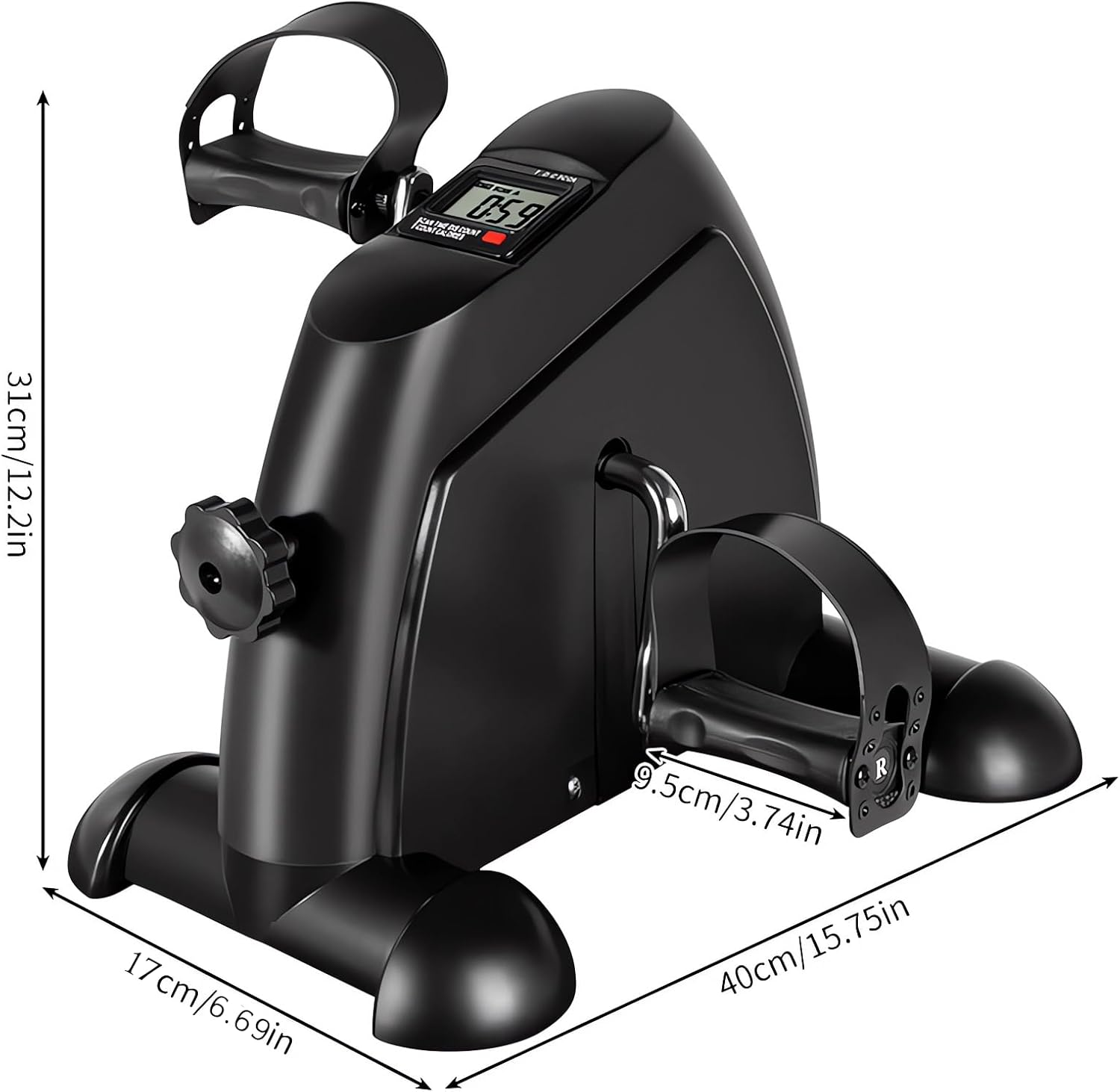 Detalle de Wacloud Mini Under-Desk Pedal Exerciser with LCD and Adjustable Resistance