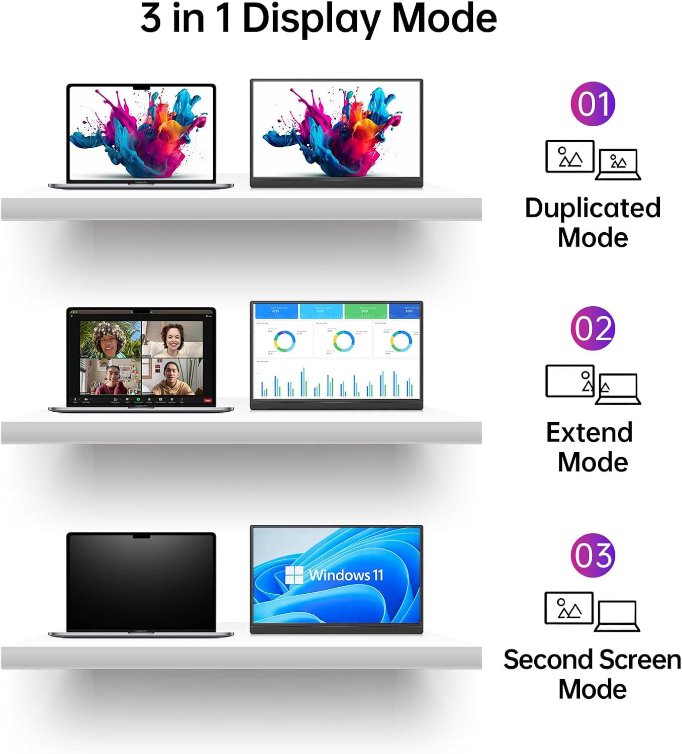 Thumbnail 5 de Yxk Portable Monitor 15.6 Inch
