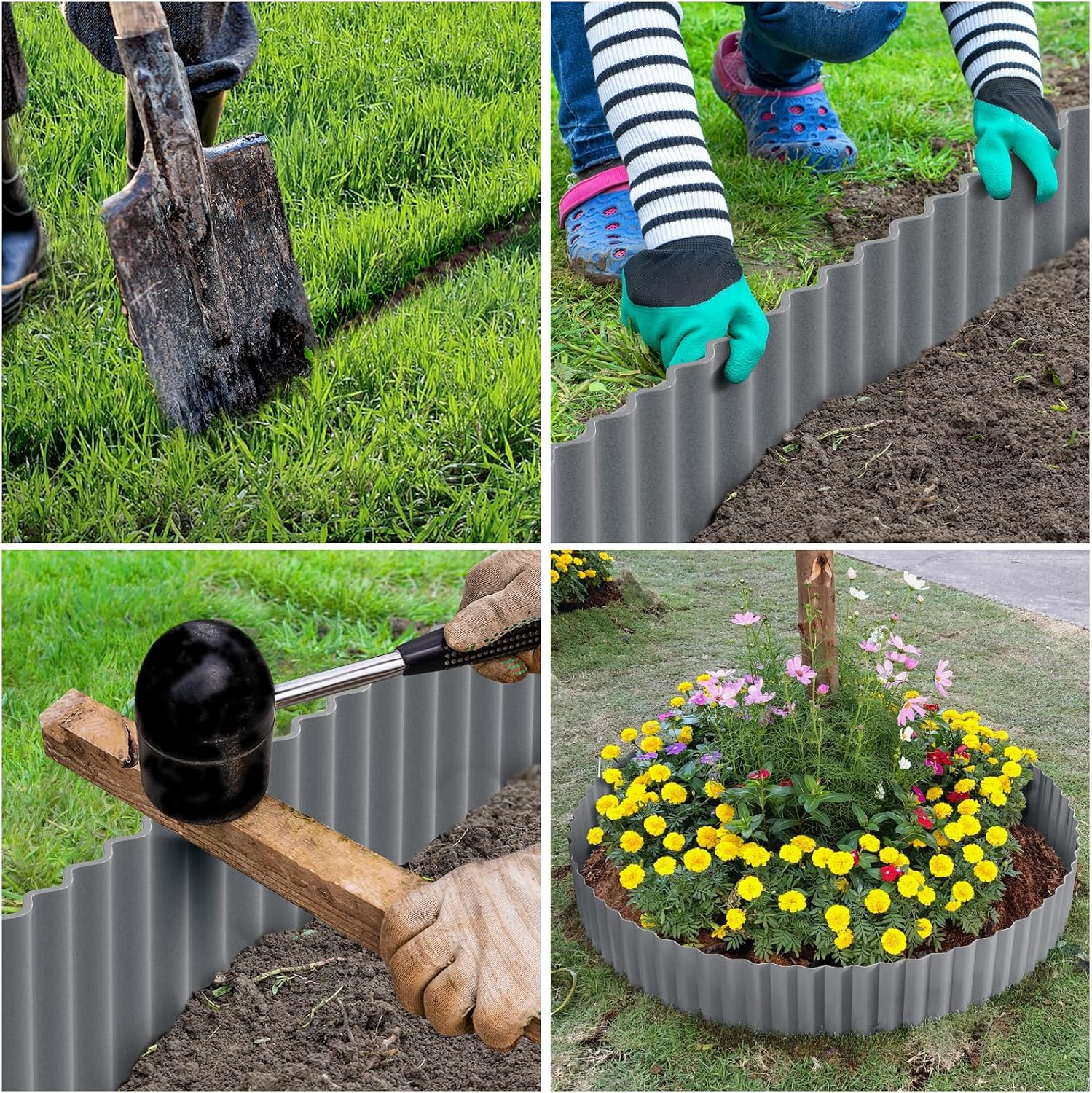 Detalle de LAVEVE Corrugated Metal Garden Edging 8-Inch