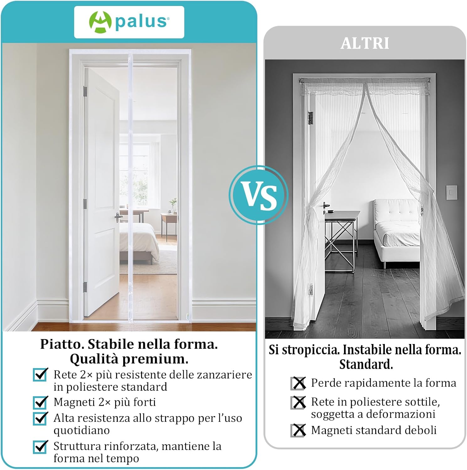 Thumbnail 4 de Apalus VP Zanzariera Magnetica per Porta Balcone 140×240 cm: maggiore resistenza e chiusura affidabile