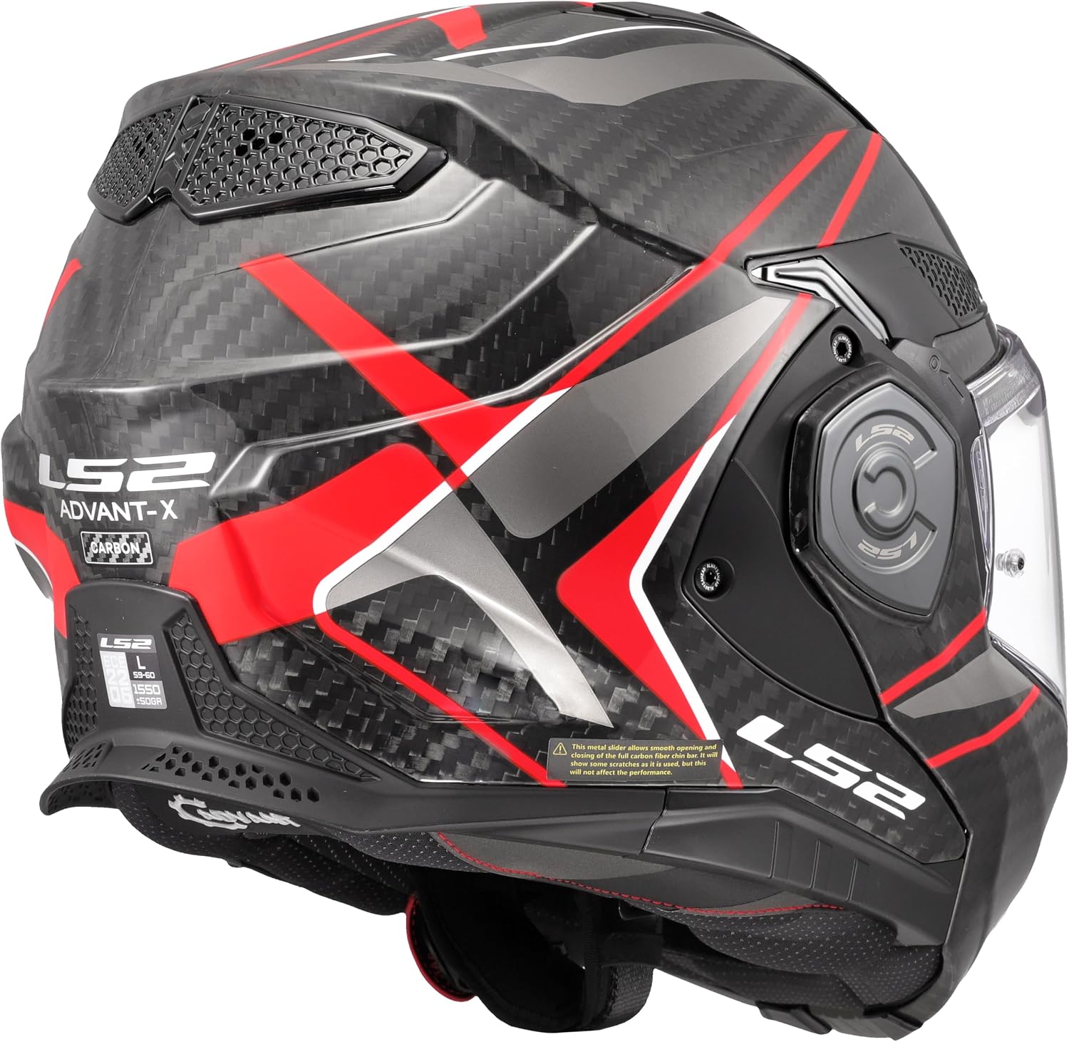 Thumbnail 3 de LS2 ADVANT X CARBON FUTURE II Gloss Red – Casque Modulable, Taille L