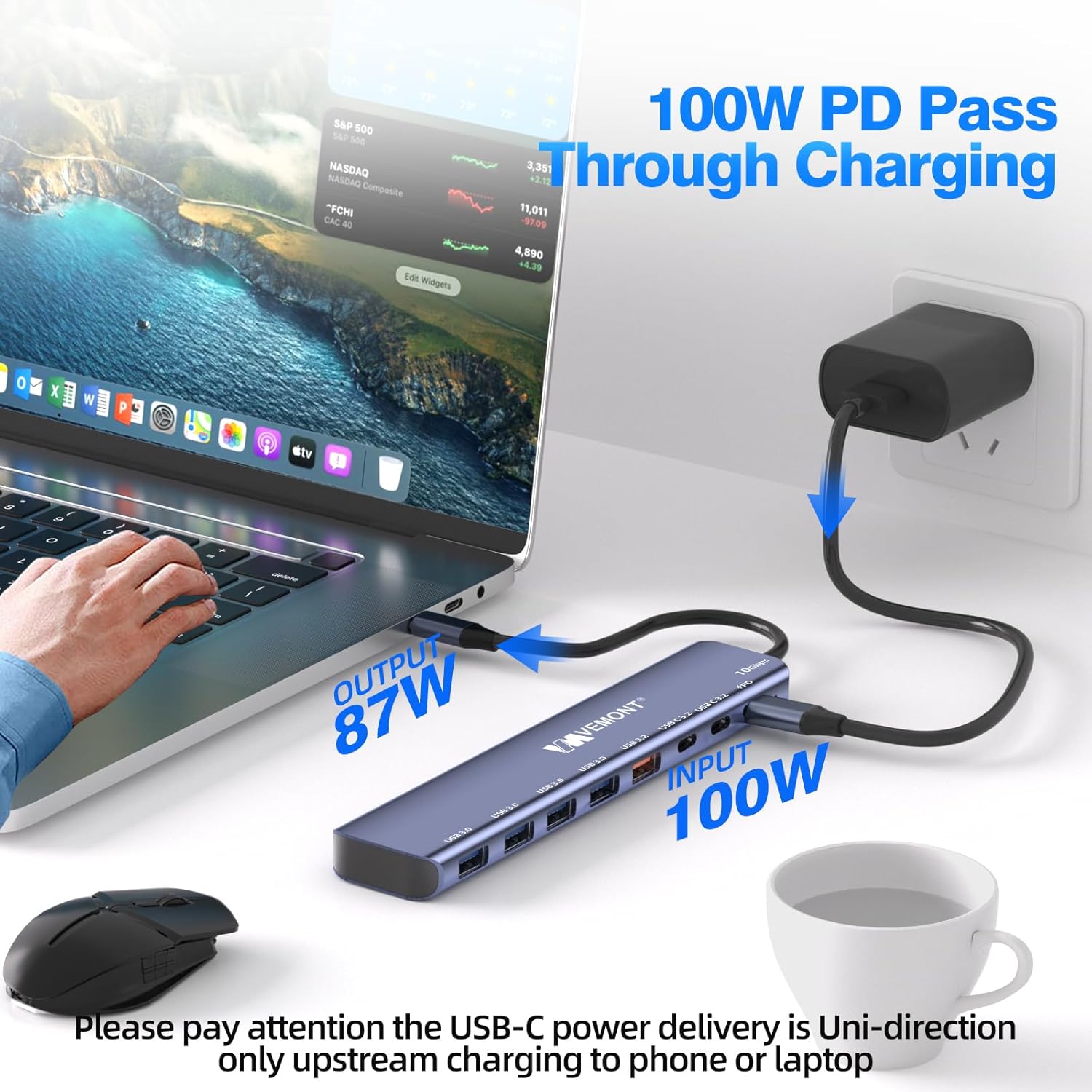 Detalle 1 de USB C Hub 10Gbps 7 in 1 von VEMONT
