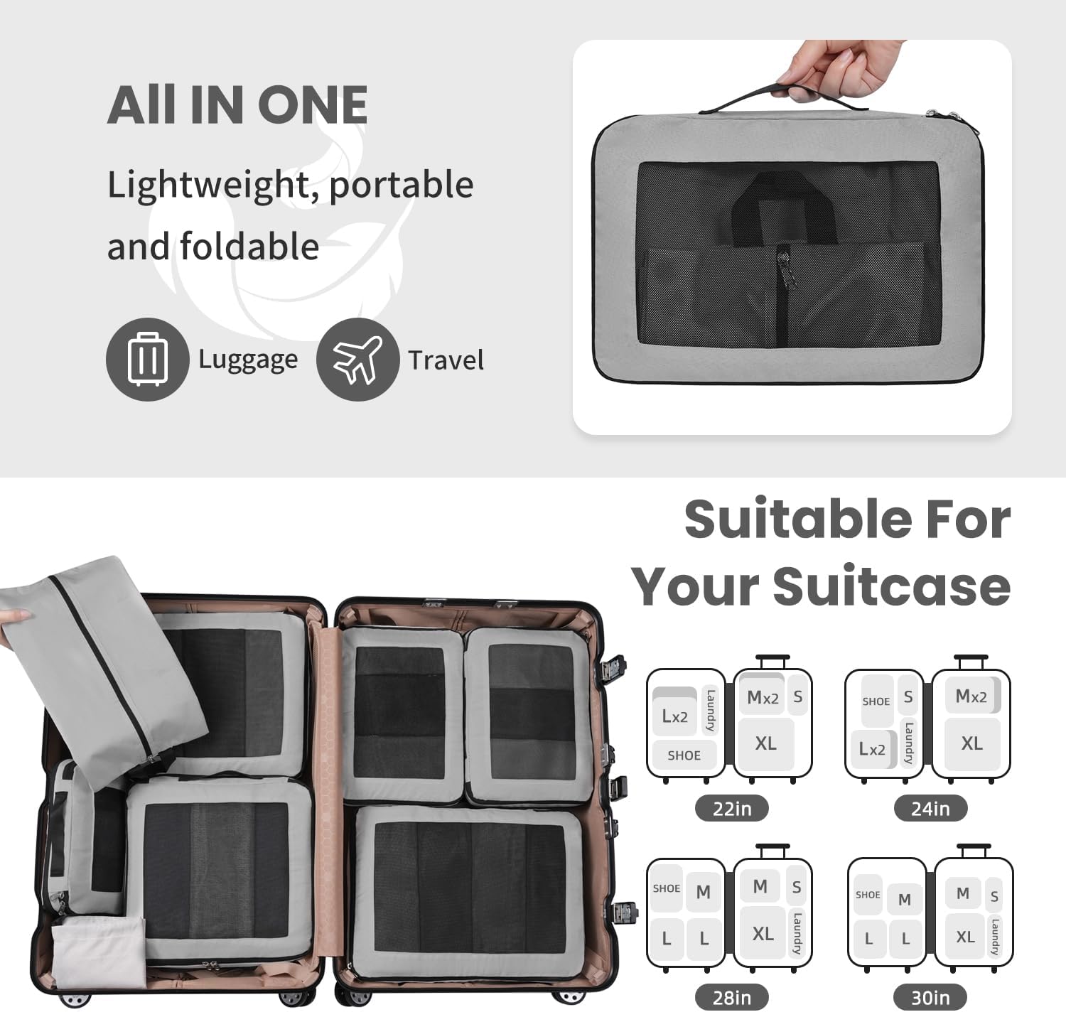 Thumbnail 6 de Prezon Travel Compression Cubes Set (8/6/4) for Packing Organization