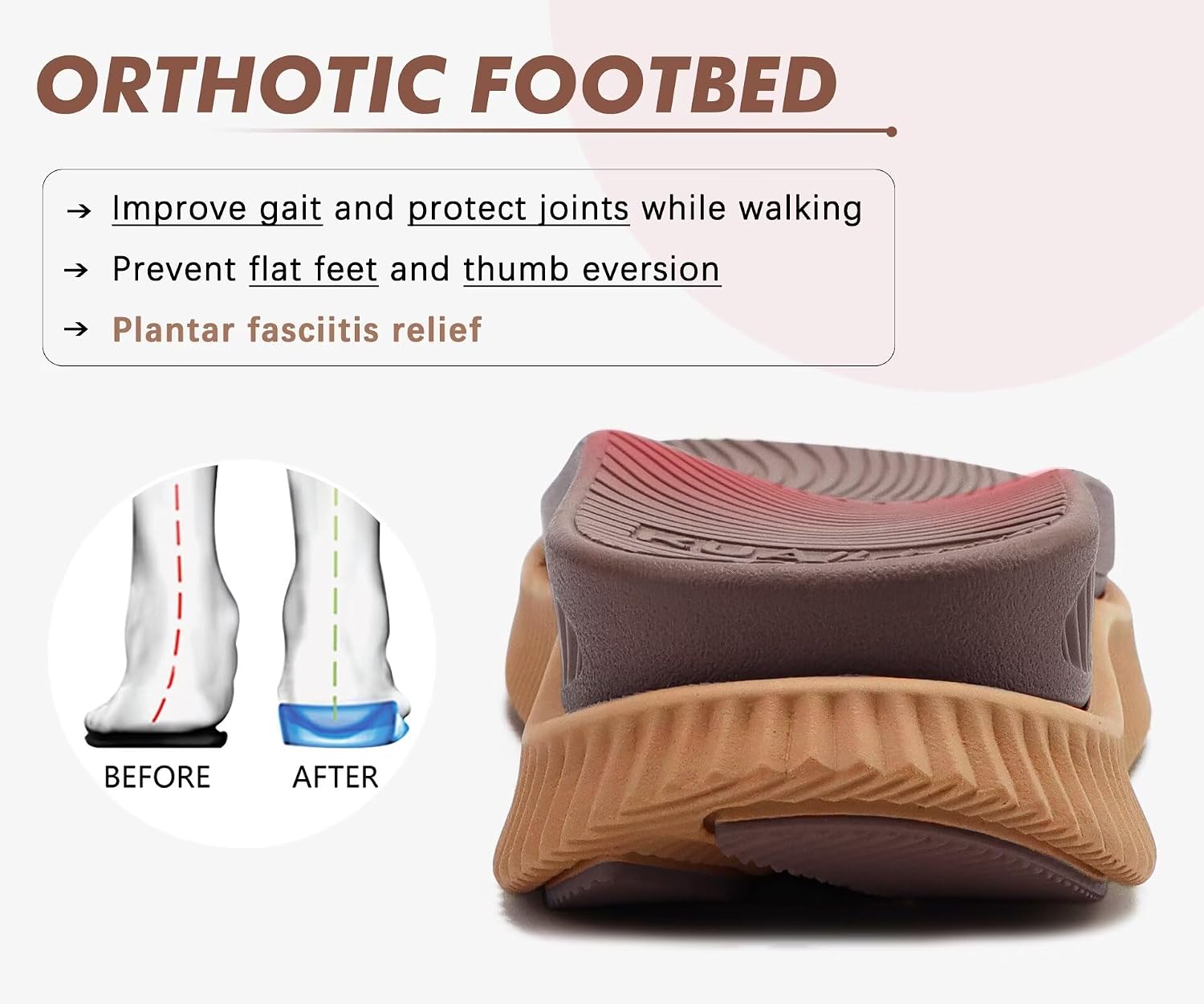 Detalle de KuaiLu Women's Orthopedic Walking Sandals with Arch Support