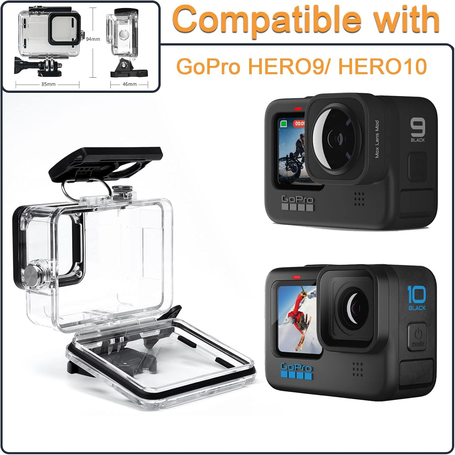 Thumbnail 2 de HoneTeek Underwater Housing 40M for GoPro Hero