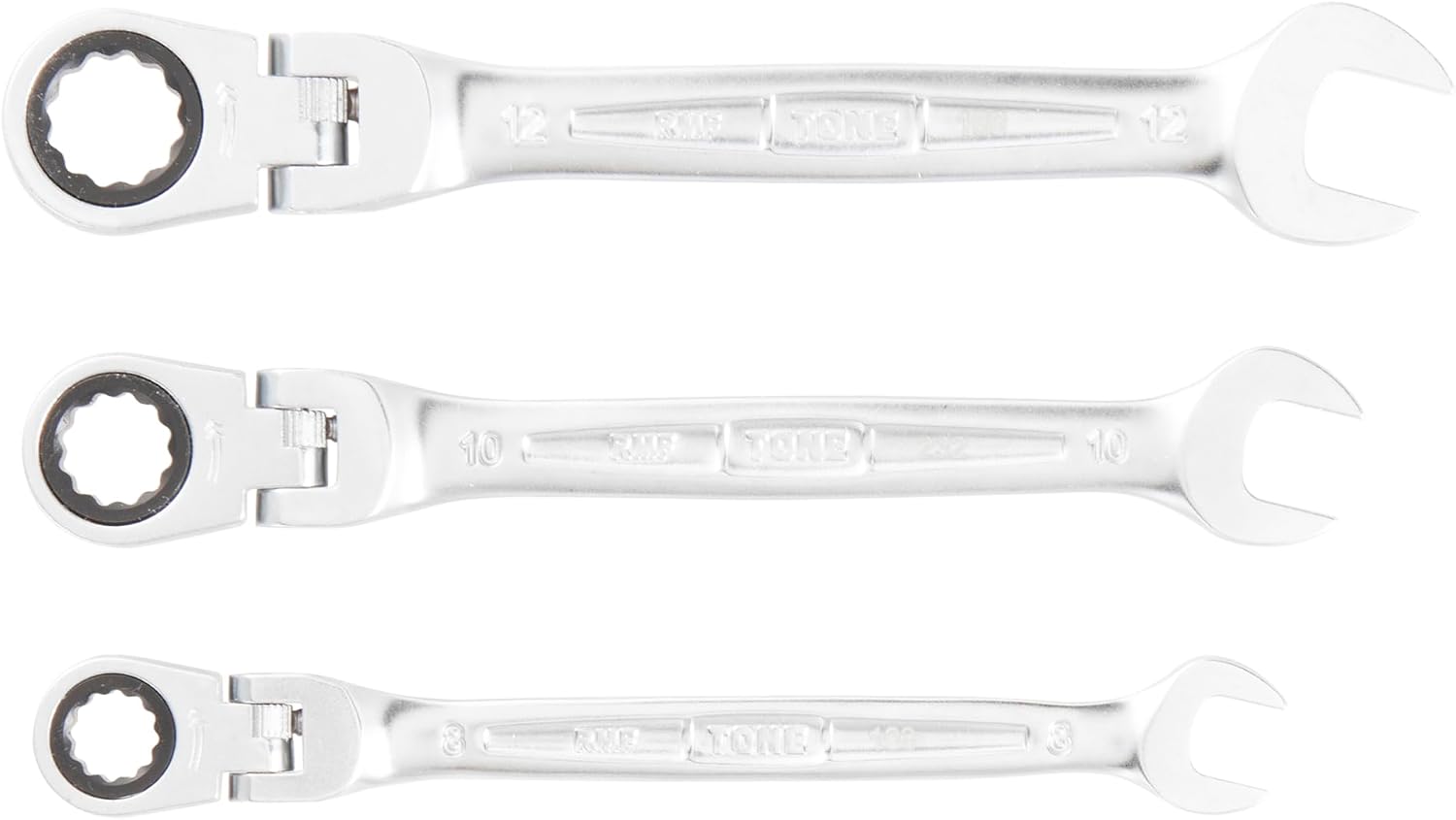Detalle de トネ(TONE) RMF300 首振ラチェットめがねレンチセット 8・10・12mm