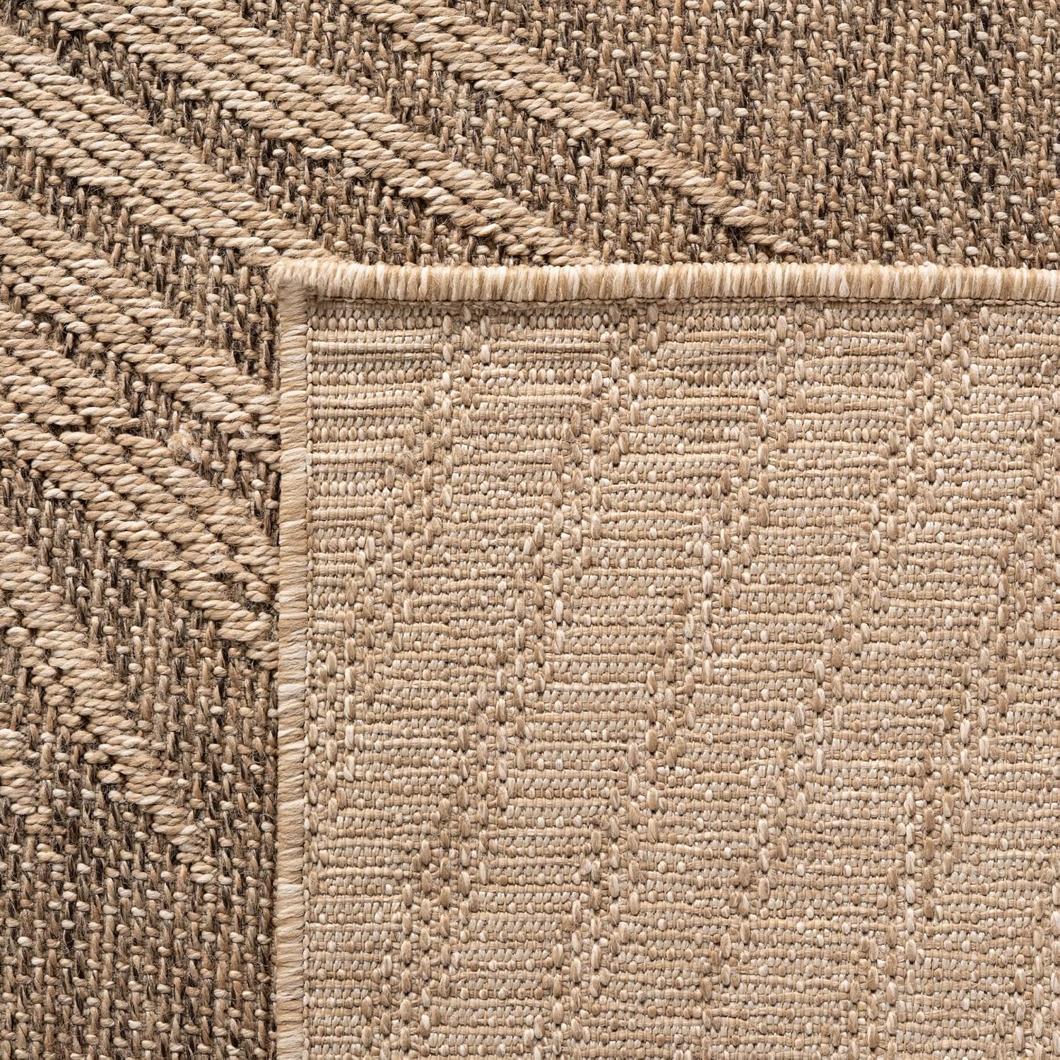 Detalle de SIMPEX Indoor Outdoor Teppich Wetterfest – Natürlicher Jute-Look, 200x290 cm