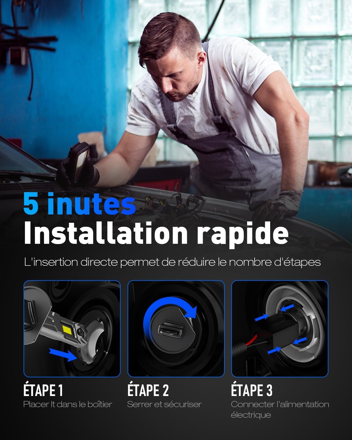 Thumbnail 6 de NOVSIGHT Ampoule H1 LED 24000 lm pour phare automobile