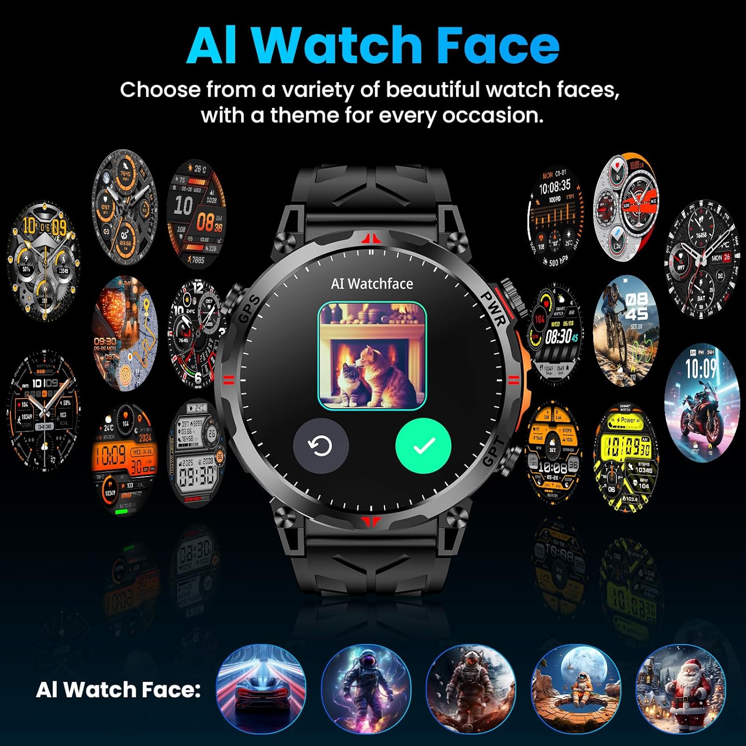 Thumbnail 3 de Military GPS Smartwatch with 1.56" AMOLED, GPT Voice Assistant, Android & iOS compatible