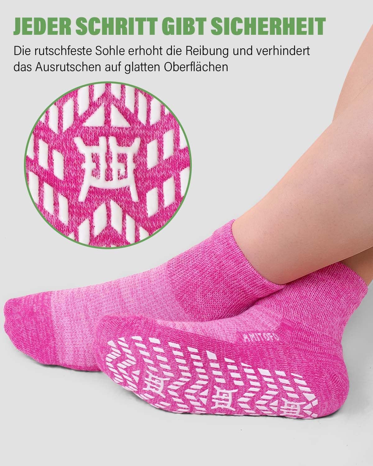 Detalle de ZFSOCK Diabetiker Socken Bambus Stoppersocken ohne Gummibund & Naht – extra weit mit Anti-Rutsch