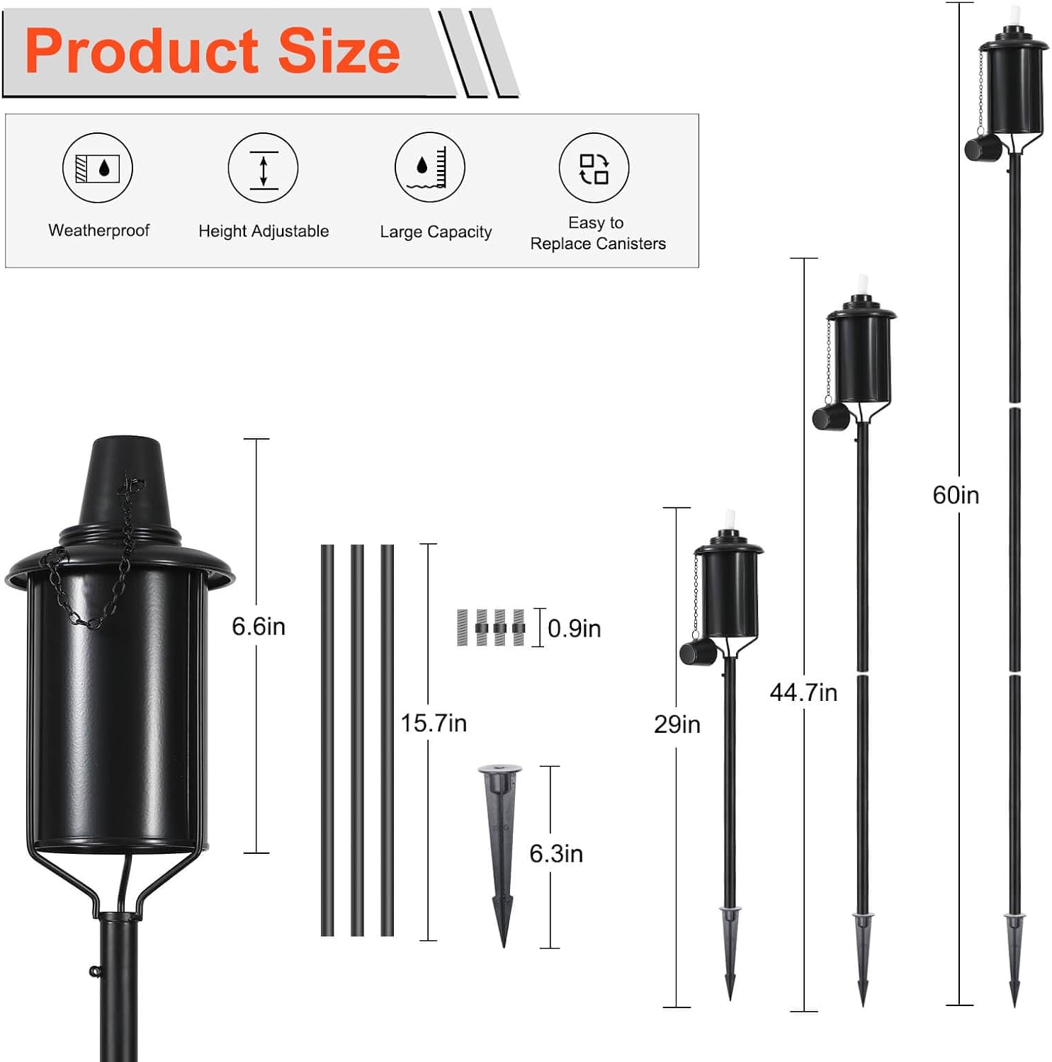 Detalle de ZSMAIKU Outdoor Torches, 16 oz