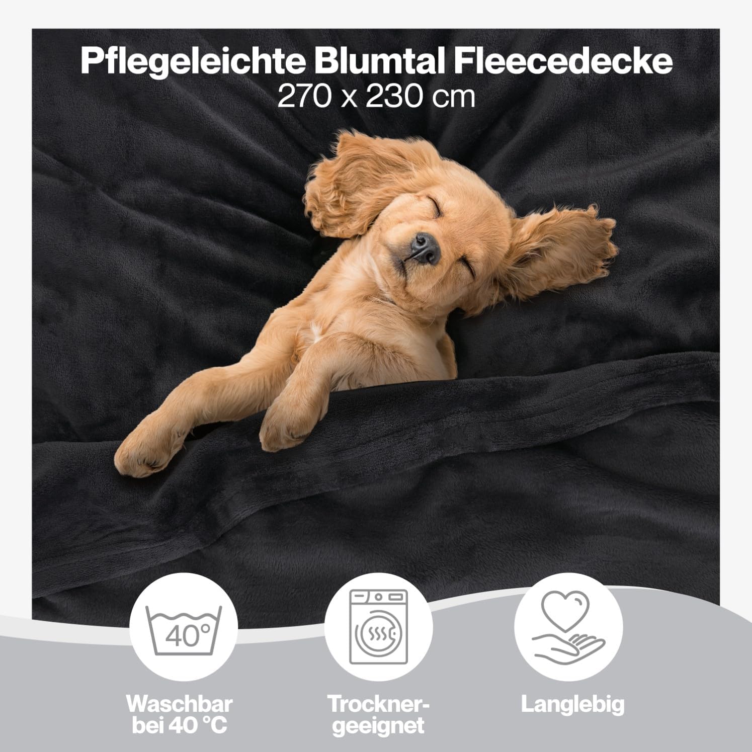 Detalle 1 de Blumtal Fleecedecke 270x230 cm Kuscheldecke