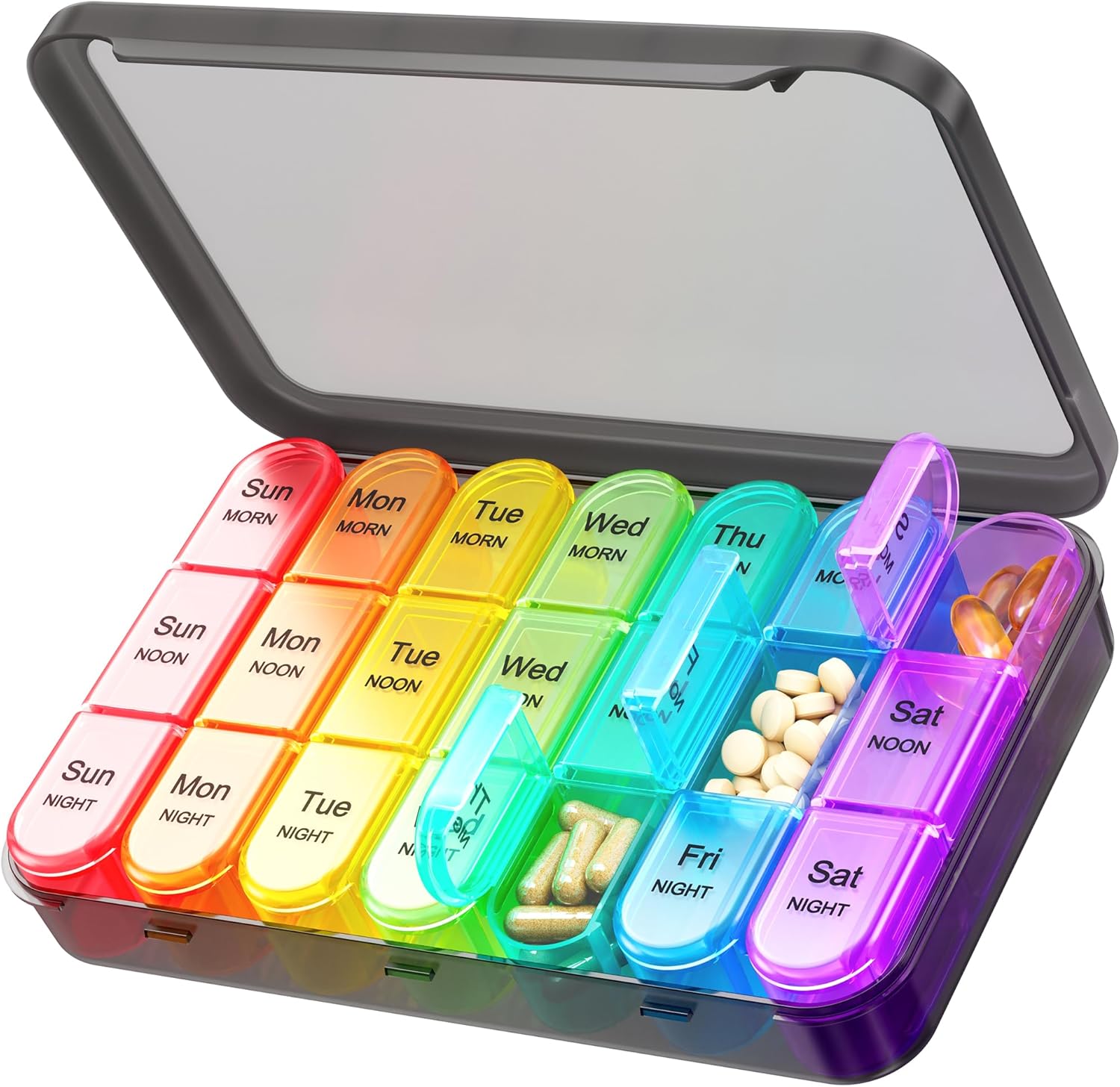 Detalle de Daviky Pill Box Organiser 21 compartments, 7-day weekly pill organiser 💊