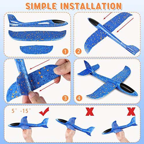 Thumbnail 2 de VCOSTORE Foam Glider Planes for Kids – 2 Pack, 17.3" Polystyrene Flying Gliders