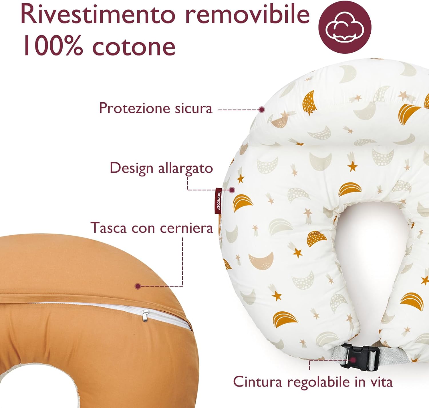 Thumbnail 6 de momcozy Cuscino per allattamento con bordo di sicurezza: comfort ergonomico e versatilità