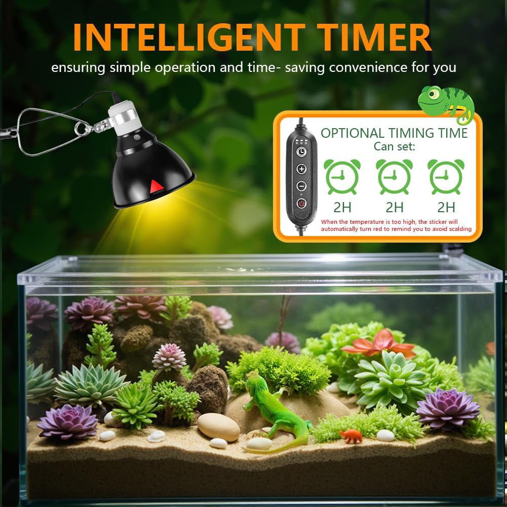 Thumbnail 3 de HOTUT Reptile Dome Terrarium: Aluminium Reflektorlampe mit E27 Fassung und 360° Clip