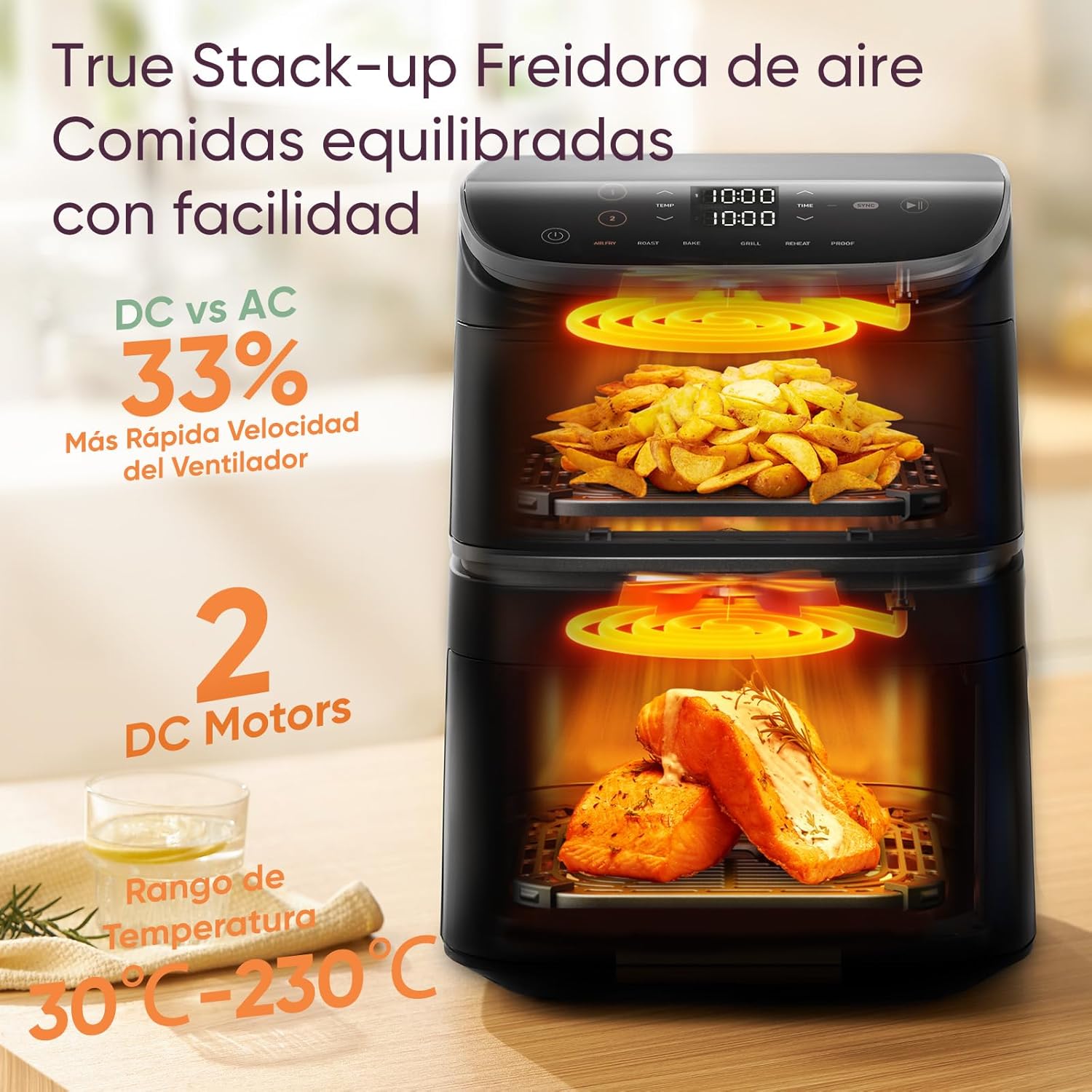 Detalle 2 de Cosori Turbo Tower Freidora de Aire 10,8 L